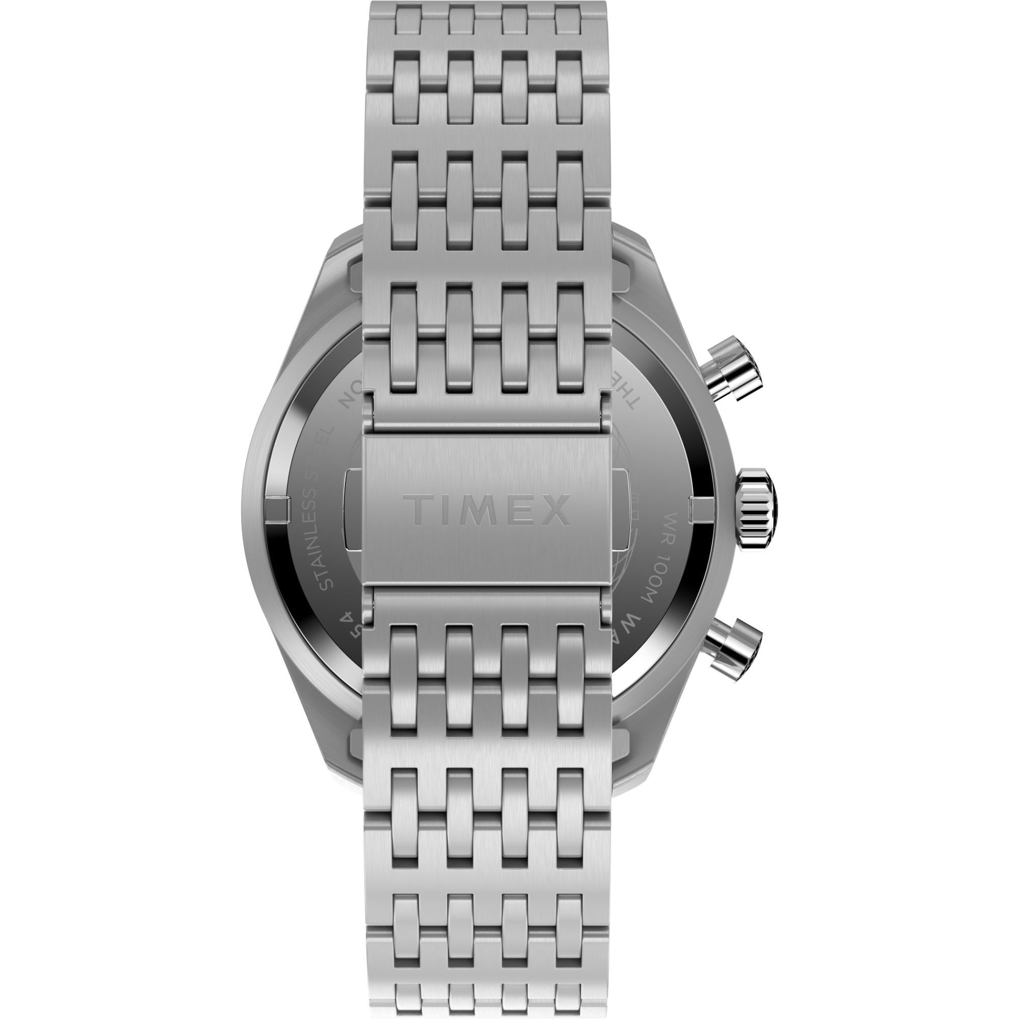 Timex Waterbury 41mm Chronograph Silver Dial Steel Mens Quartz Watch TW2V42400