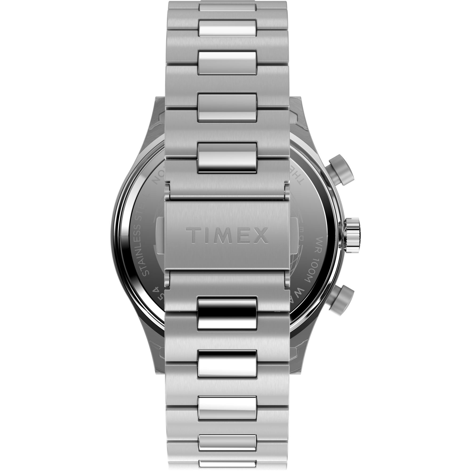 Timex Waterbury 43mm Chronograph Black Dial Steel Mens Quartz Watch TW2W47800