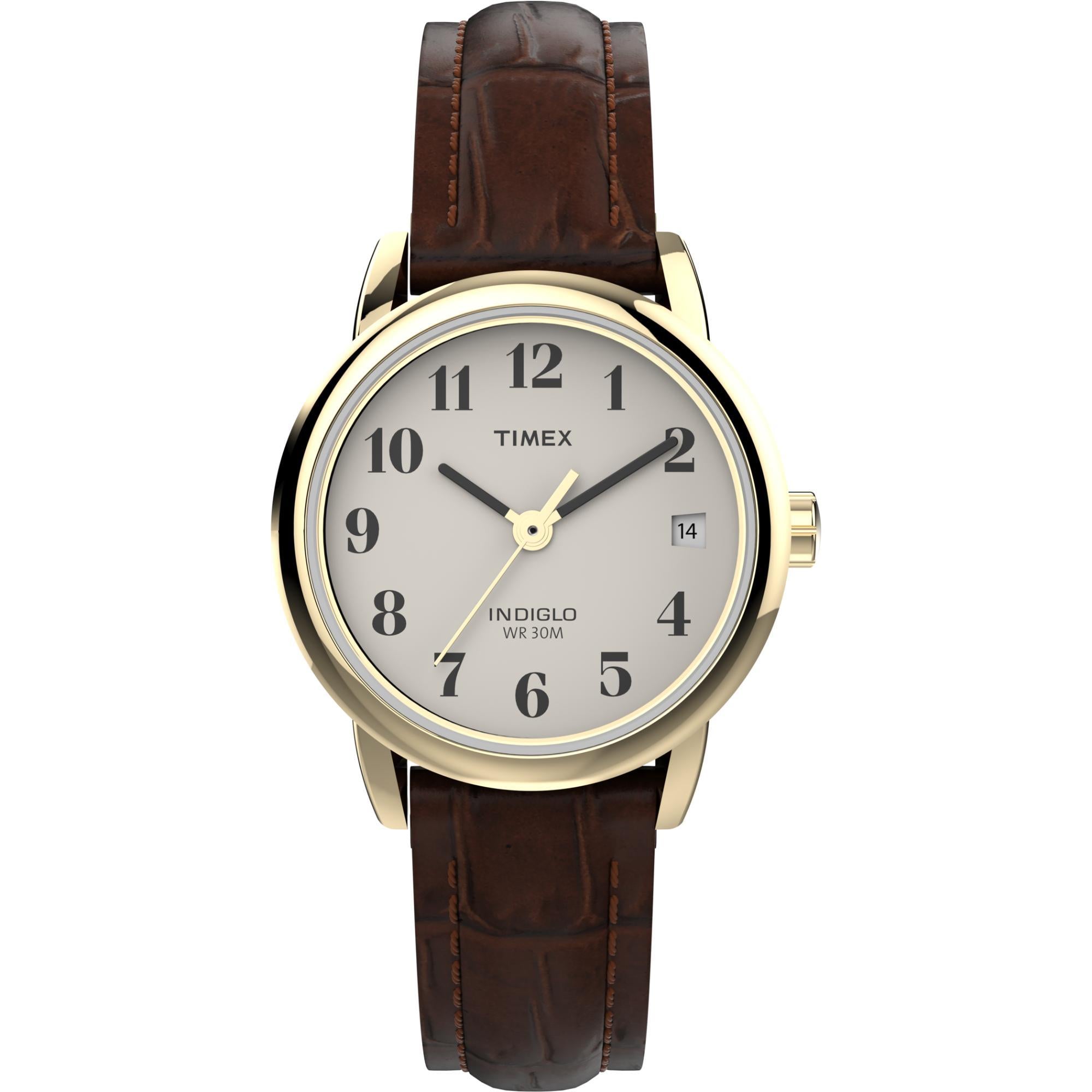 Timex Easy Reader 25mm Cream Dial Leather Ladies Quartz Watch T20071
