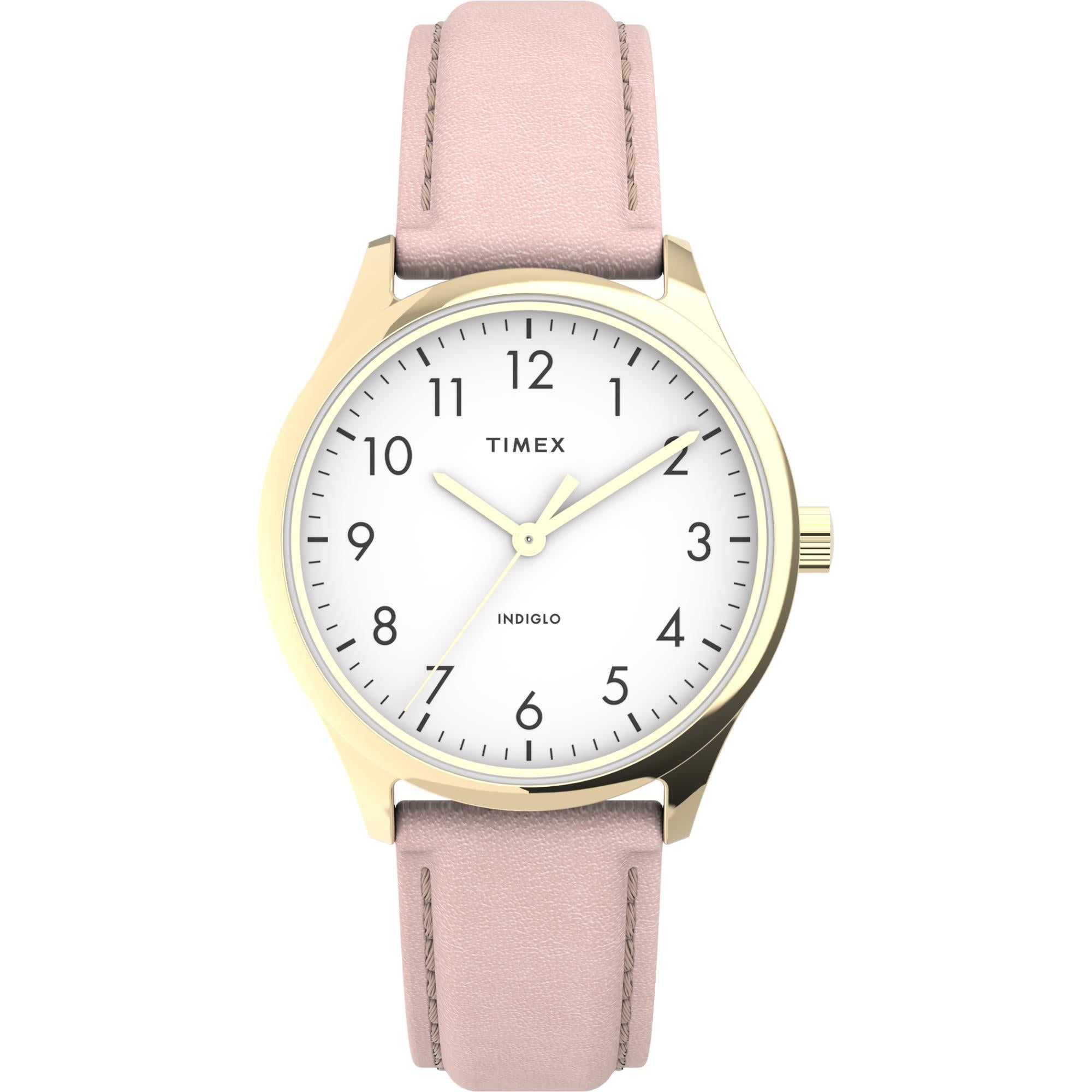 Timex  Easy Reader 32mm White Dial Leather Ladies Quartz Watch TW2V25200