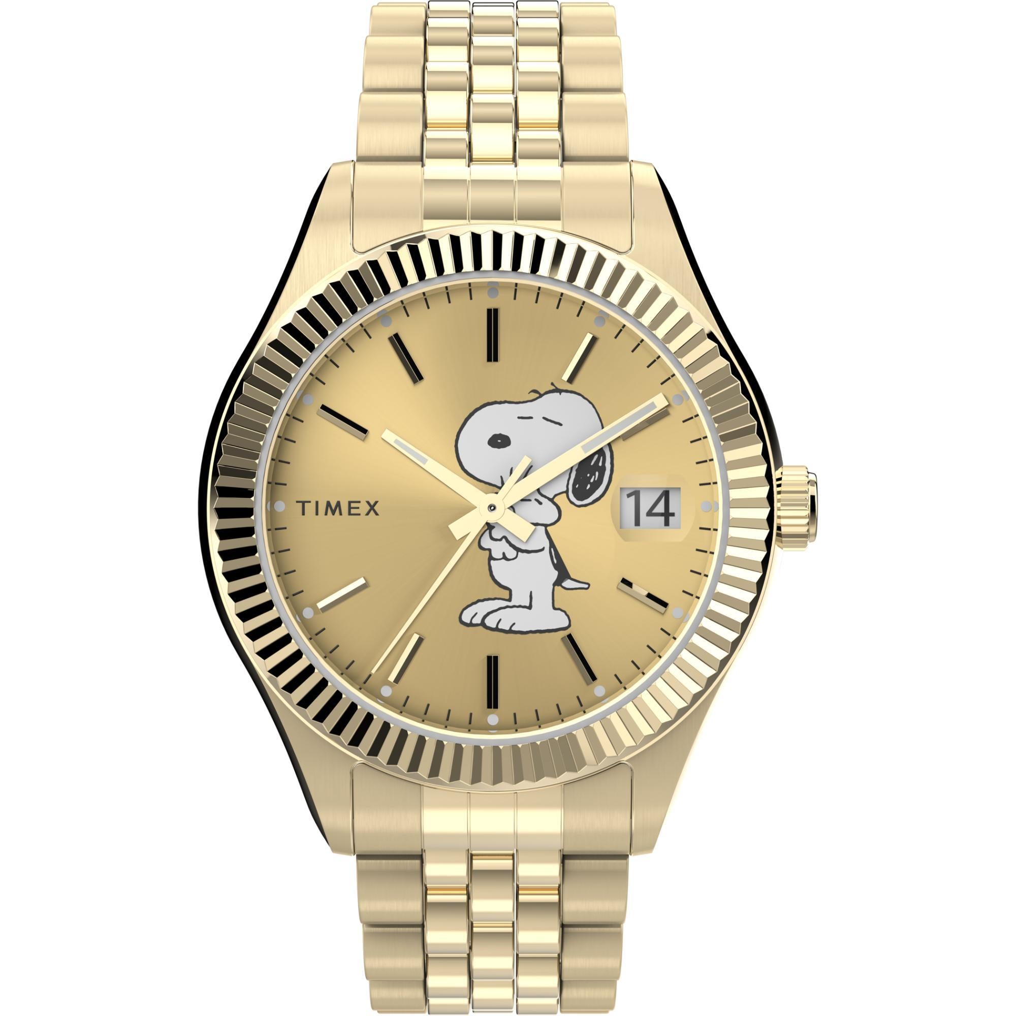 Timex Peanuts 36mm Gold Dial Steel Ladies Quartz Watch TW2V47300
