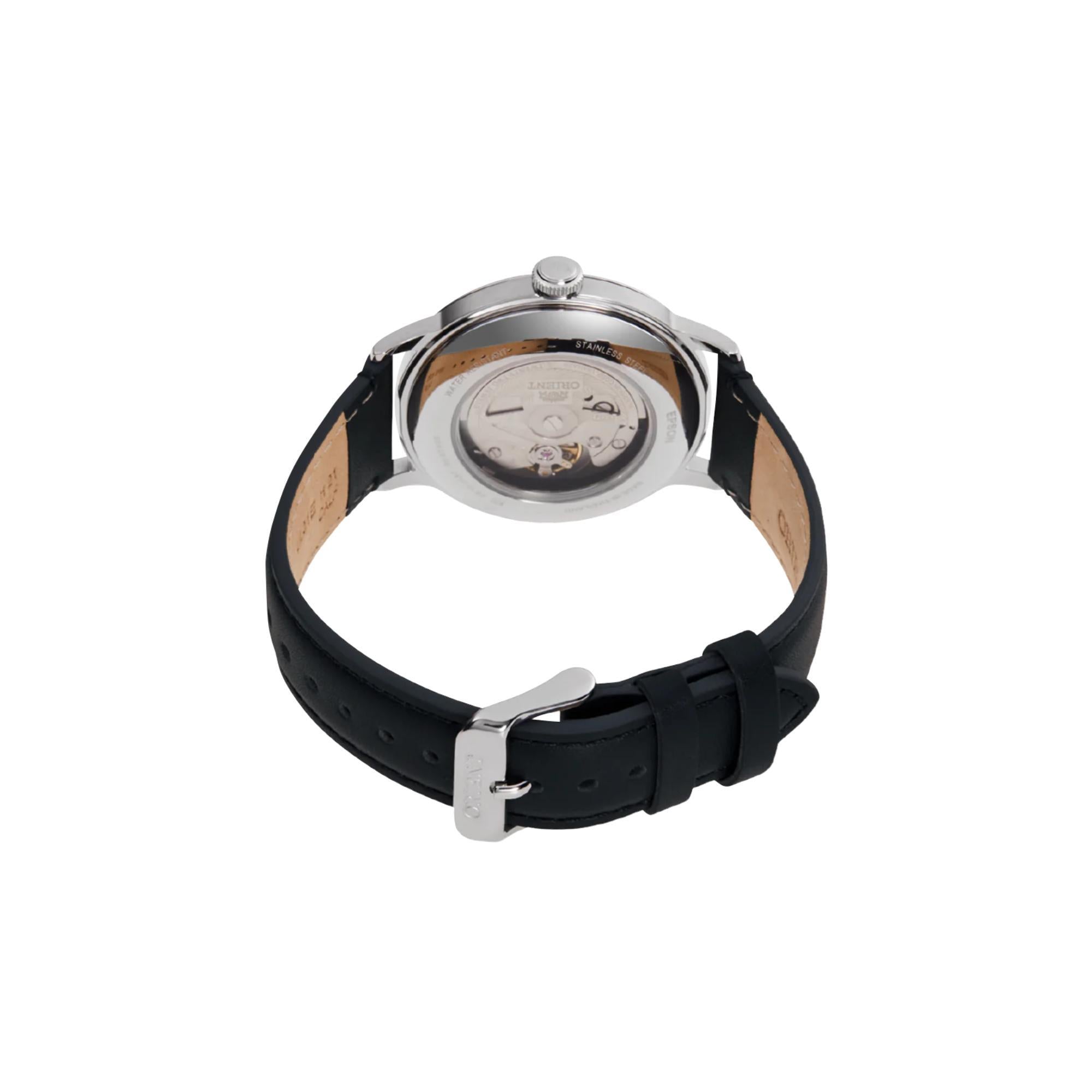 Orient Bambino 40.5mm White Dial Leather Mens Automatic Watch RA-AC0022S30B