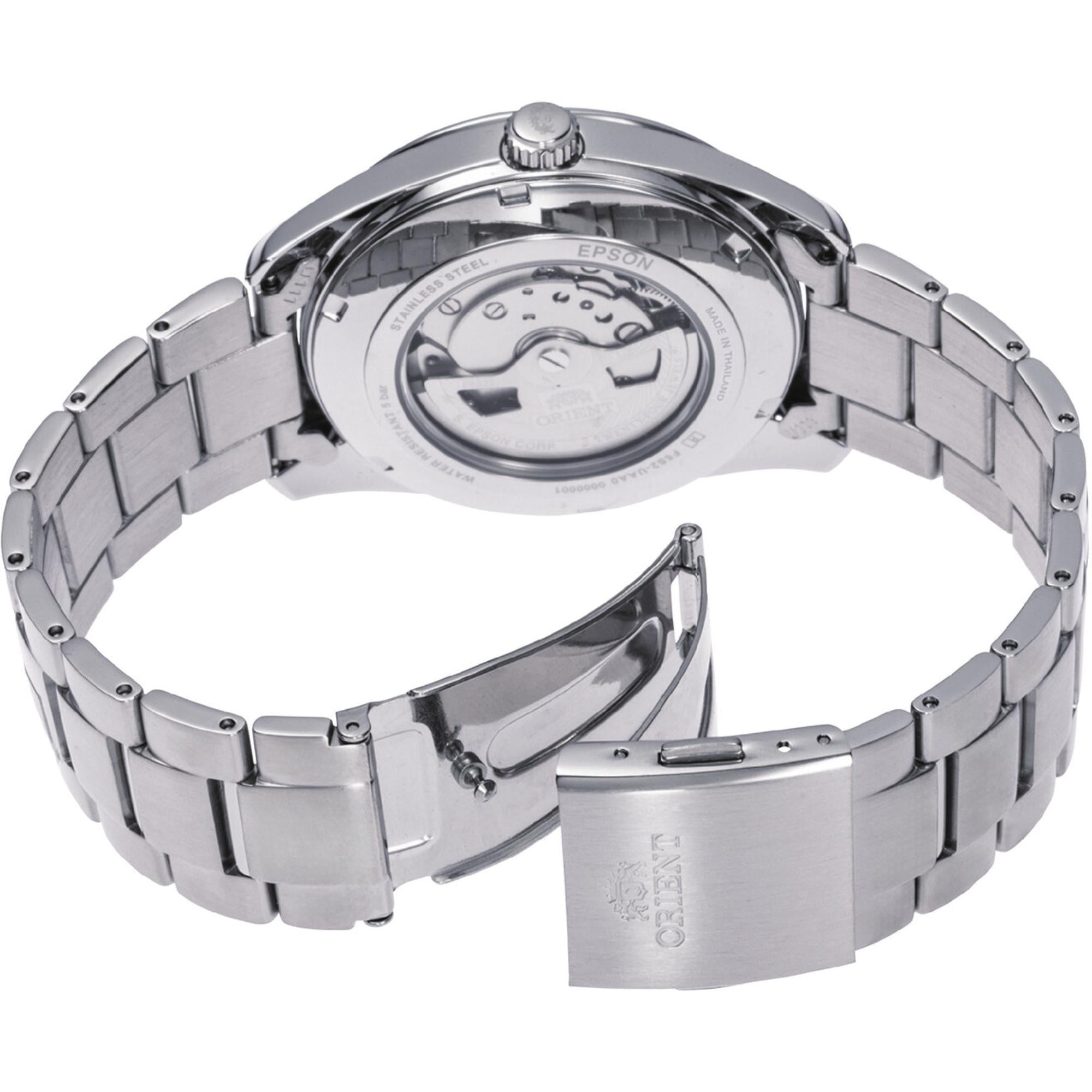 Orient Stretto 41mm Semi Skeleton Green Dial Steel Mens Automatic Watch RA-AR0008E30B