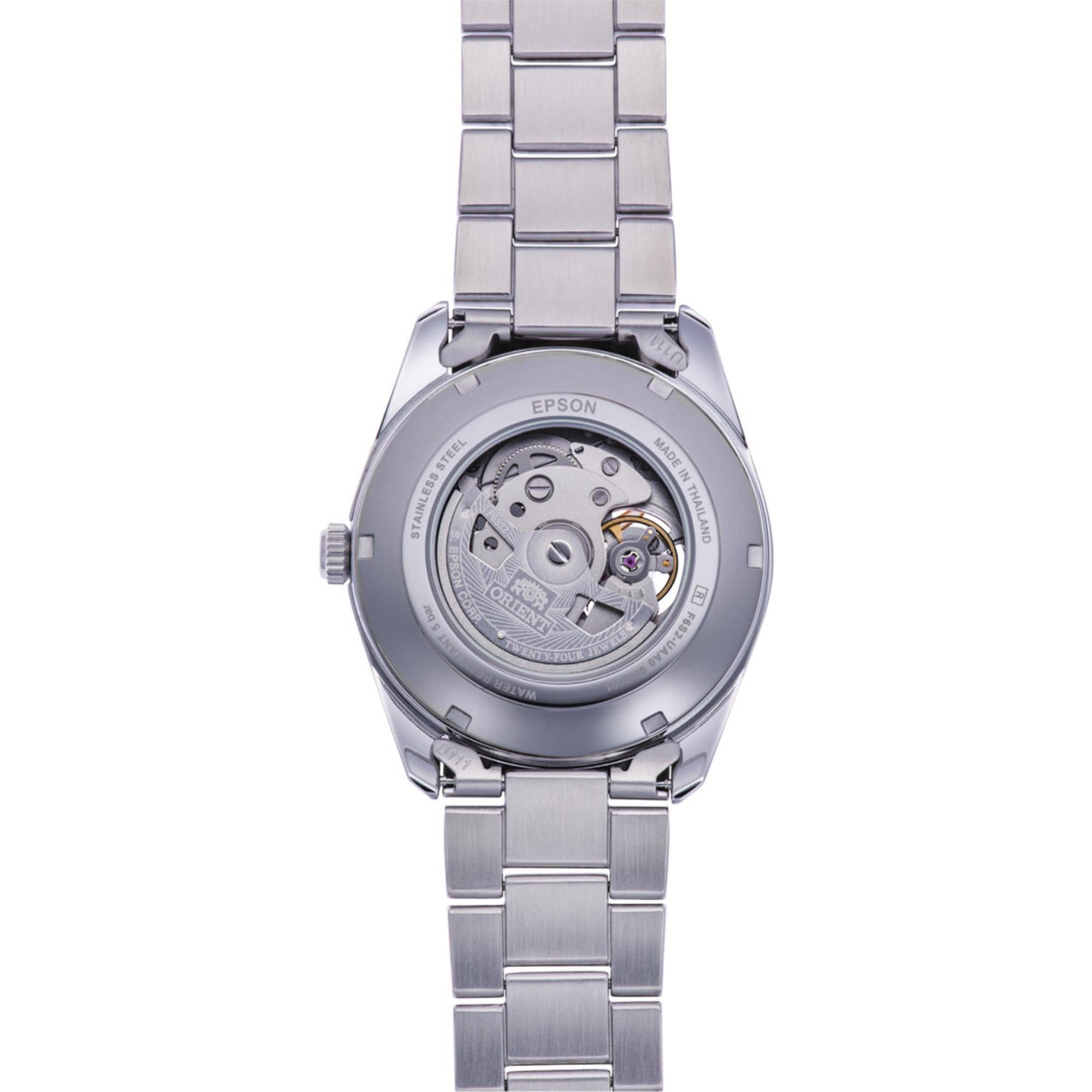 Orient Stretto 41mm Semi Skeleton Green Dial Steel Mens Automatic Watch RA-AR0008E30B