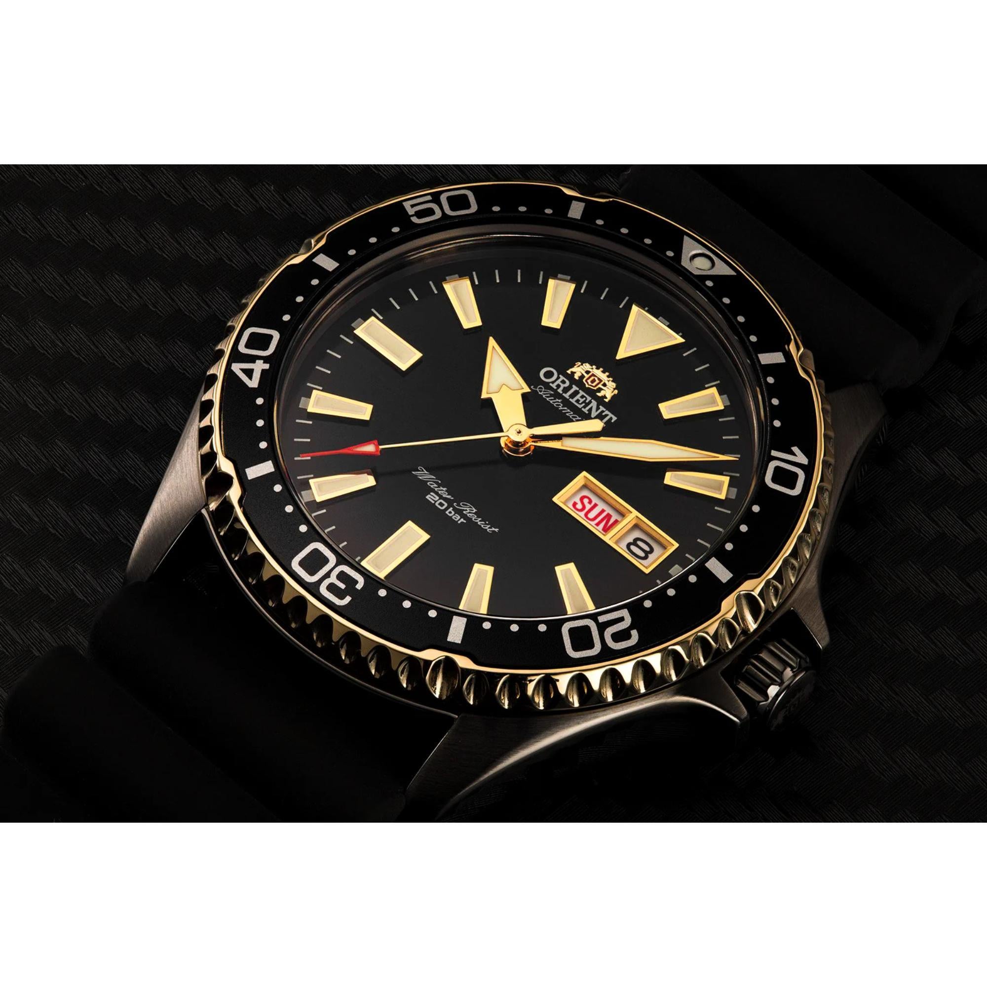 Orient Mako III 42mm Black Dial Silicone Mens Automatic Watch RA-AA0005B19B