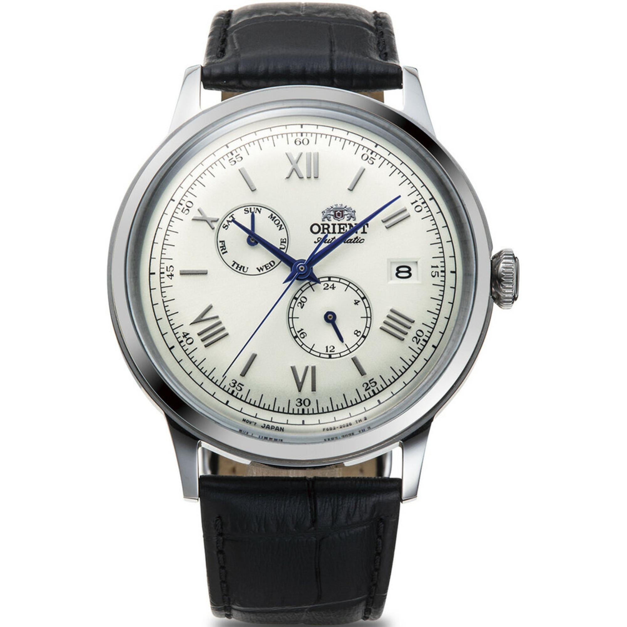 Orient Bambino 40,5 mm Sub-Dial Weißes Leder Herren Automatik Uhr RA-AK0701S30B