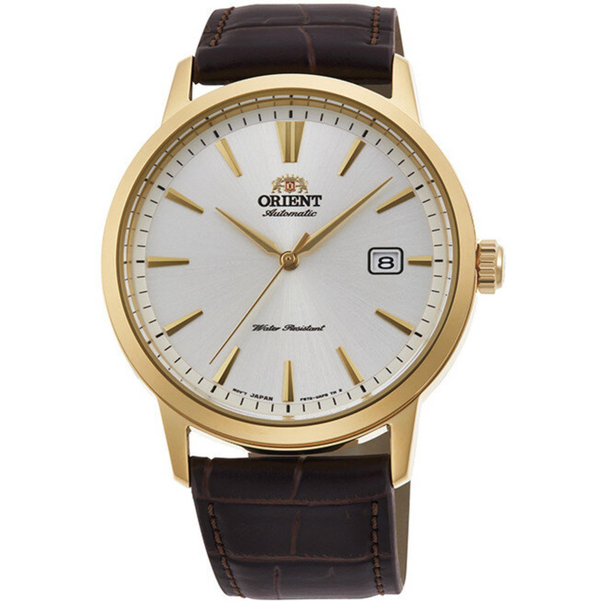 Orient Symphony white Dial Leather Strap automatic watch RA-AC0F04S30B front view