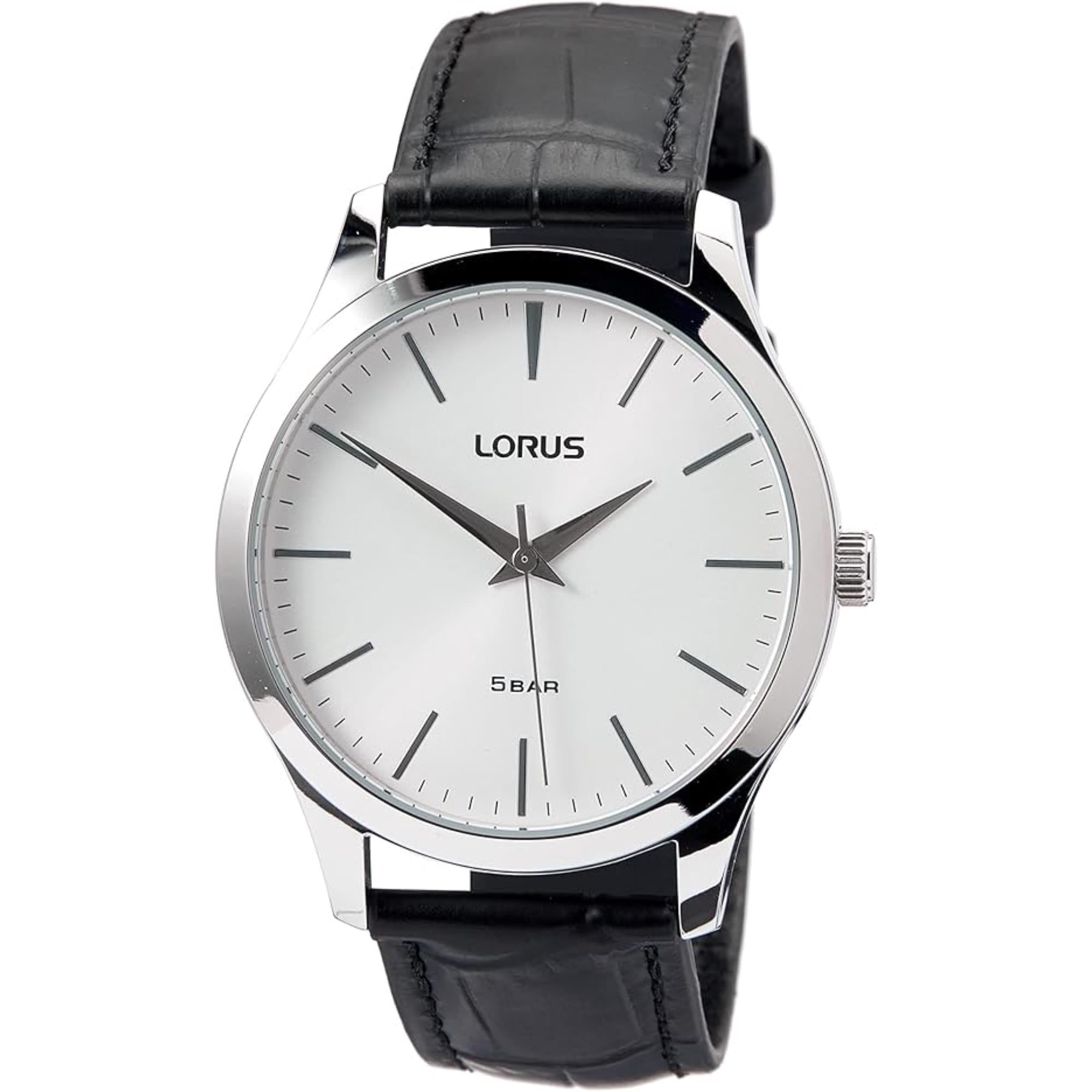 Lorus Klassische Herrenarmbanduhr mit silbernem Sonnenschliff-Zifferblatt RRX73HX9
