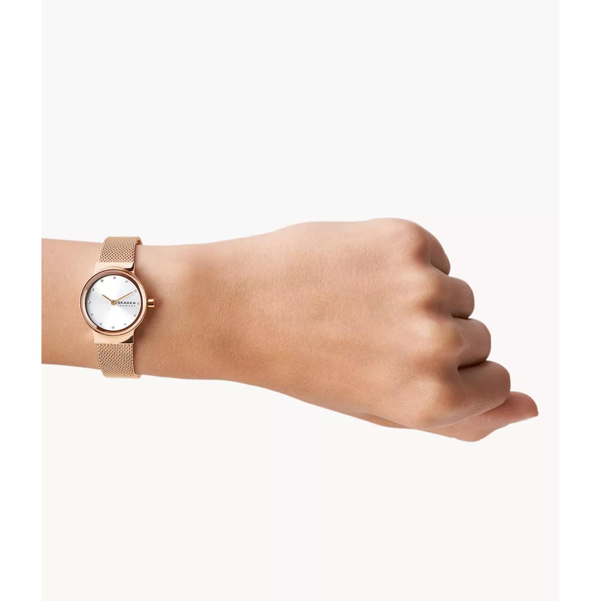 Skagen Freja Lille 26mm Weißes Silberzifferblatt Stahlquarzuhr SKW2665