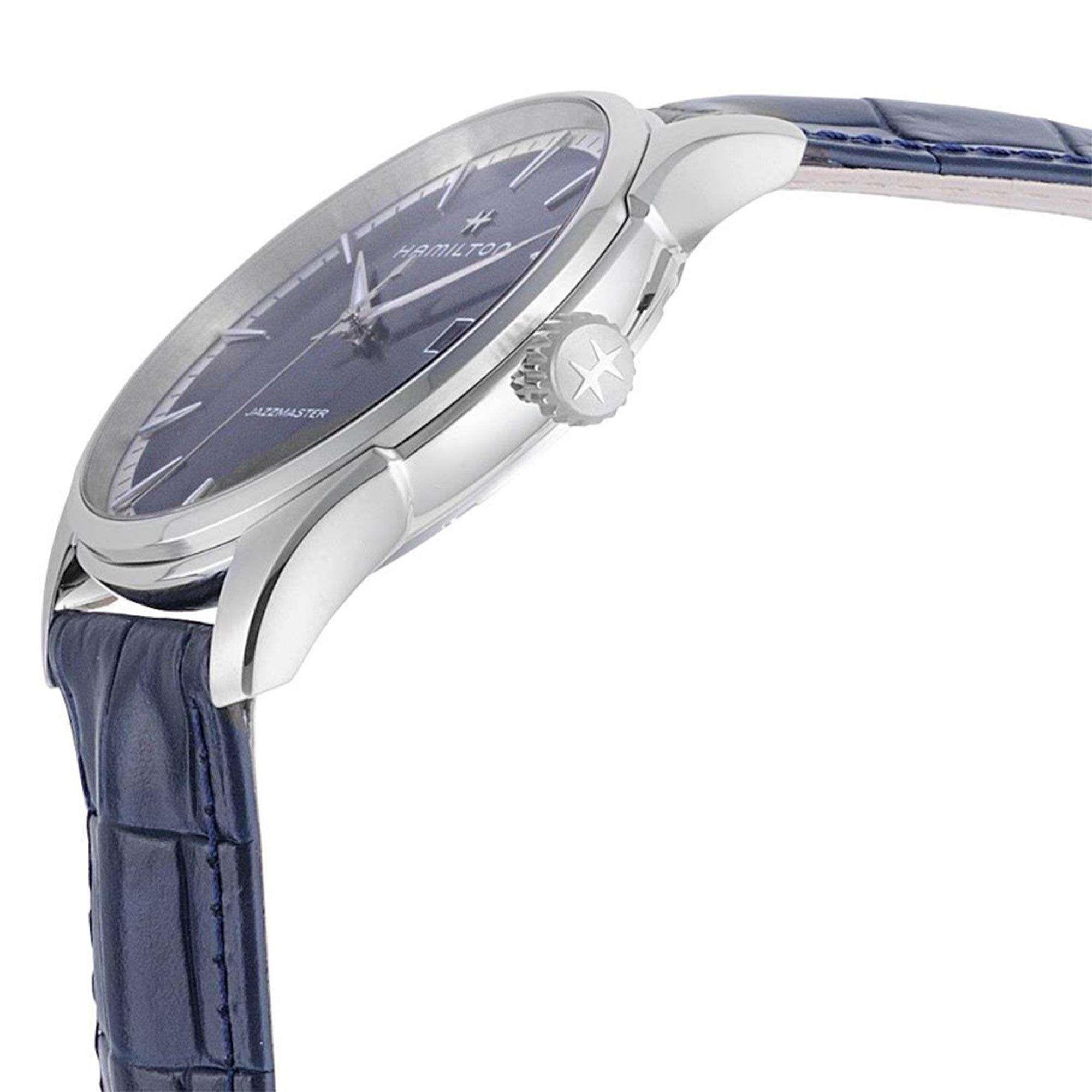 Hamilton Jazzmaster 40mm Blue Dial Leather Mens Quartz Watch H32451641