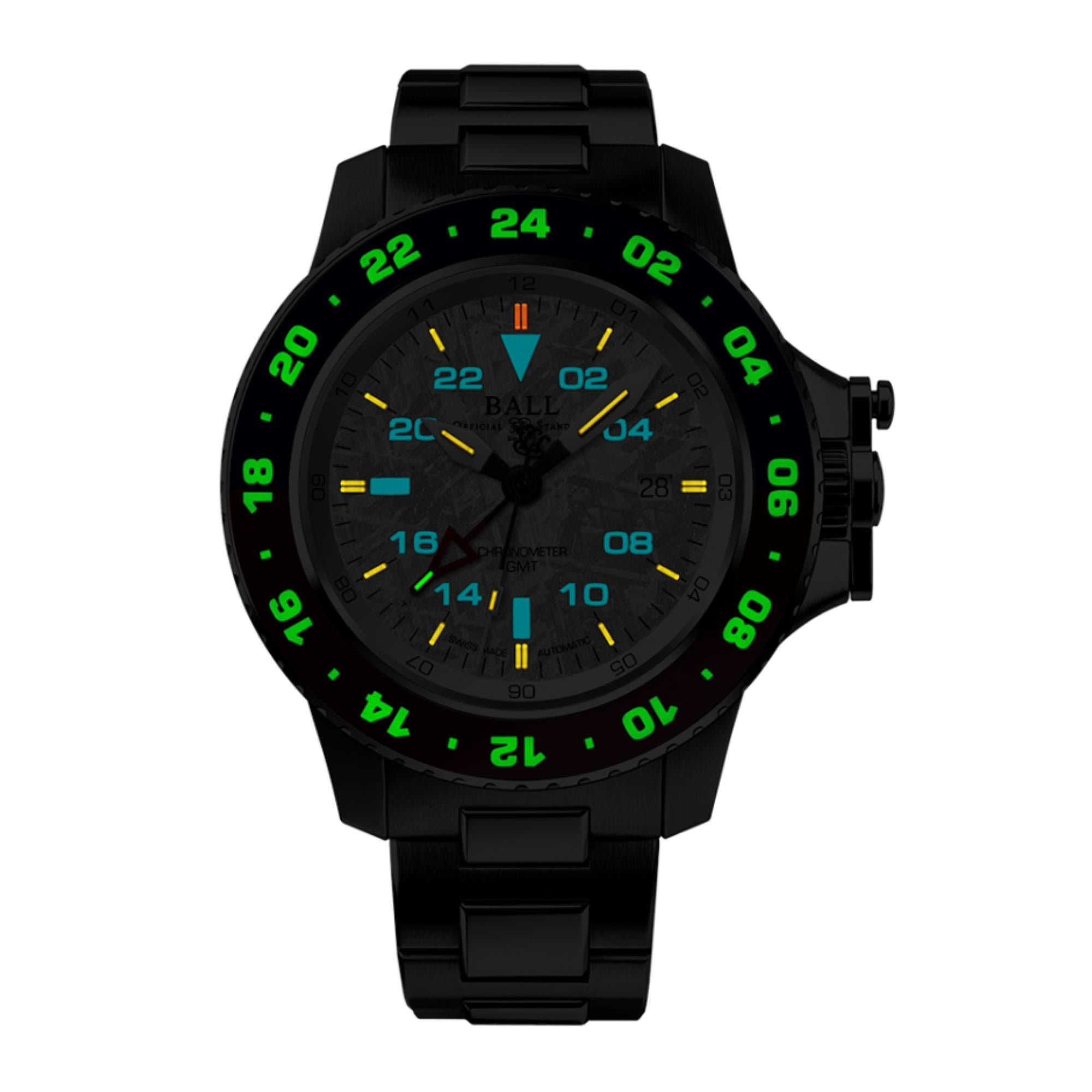 BALL Engineer Hydrocarbon AeroGMT II Meteorite Dial Steel Strap Men’s Watch DG2018C-S20C-MSL