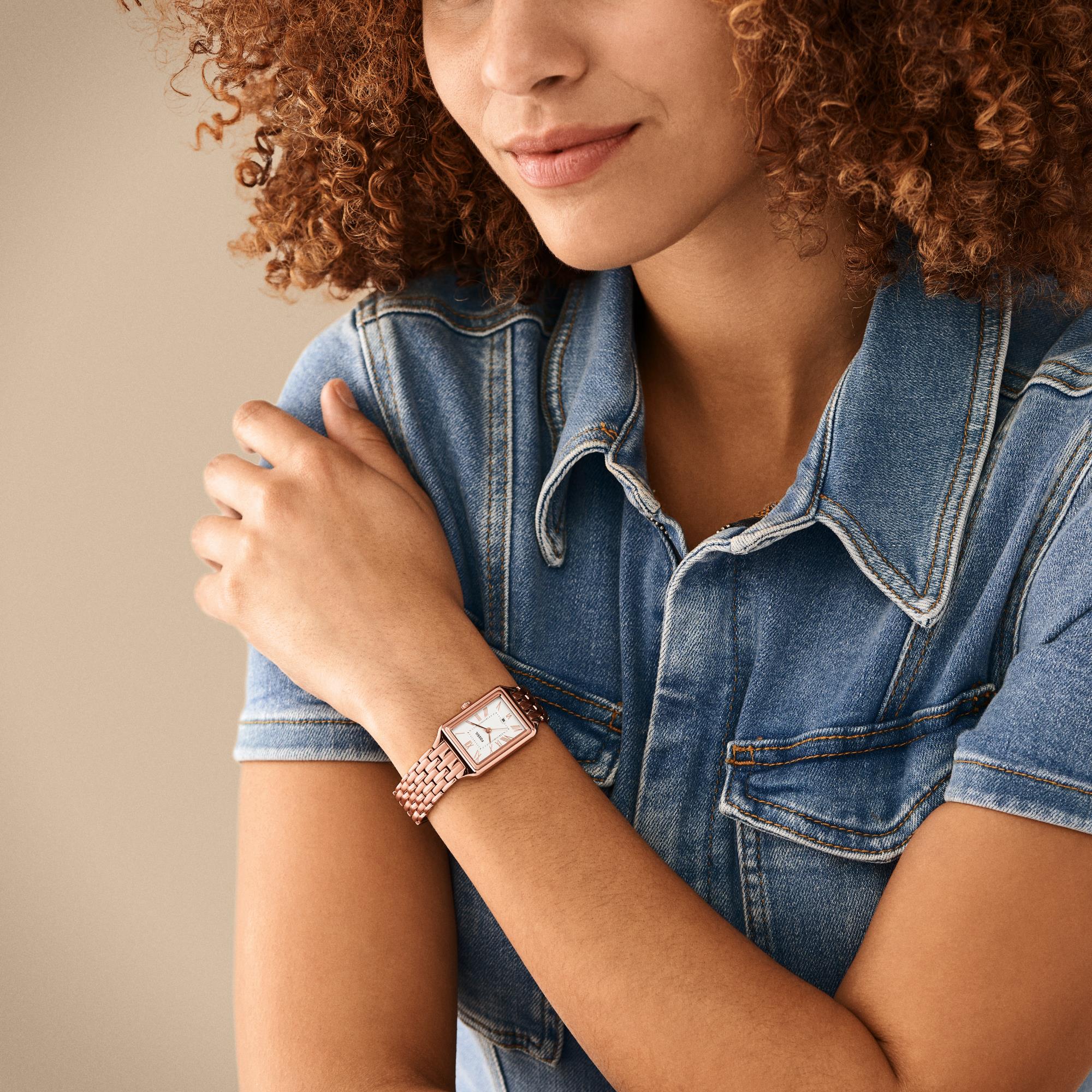 Fossil Raquel 23mm White Dial Steel Ladies Quartz Watch ES5271