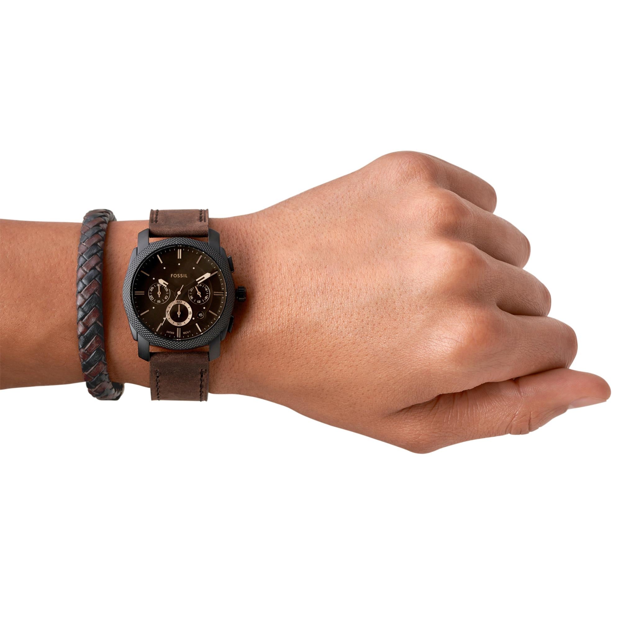 Fossil Machine Men’s Watch and Bracelet Box Set FS5251SET