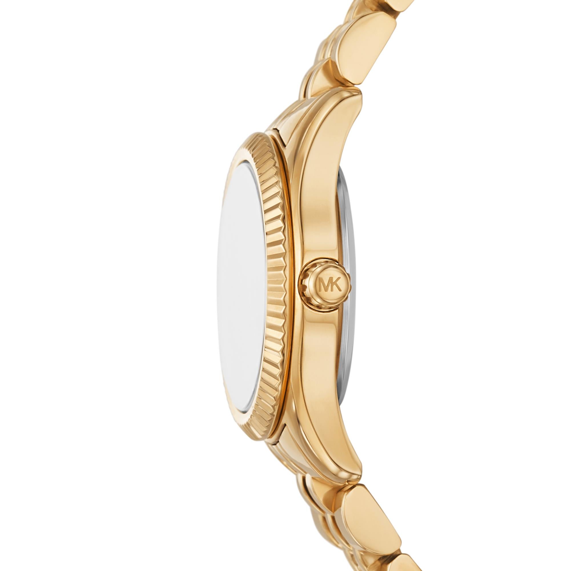 Michael Kors Lexington Goldfarbene Edelstahl Grünes Zifferblatt Damen Uhr MK4842