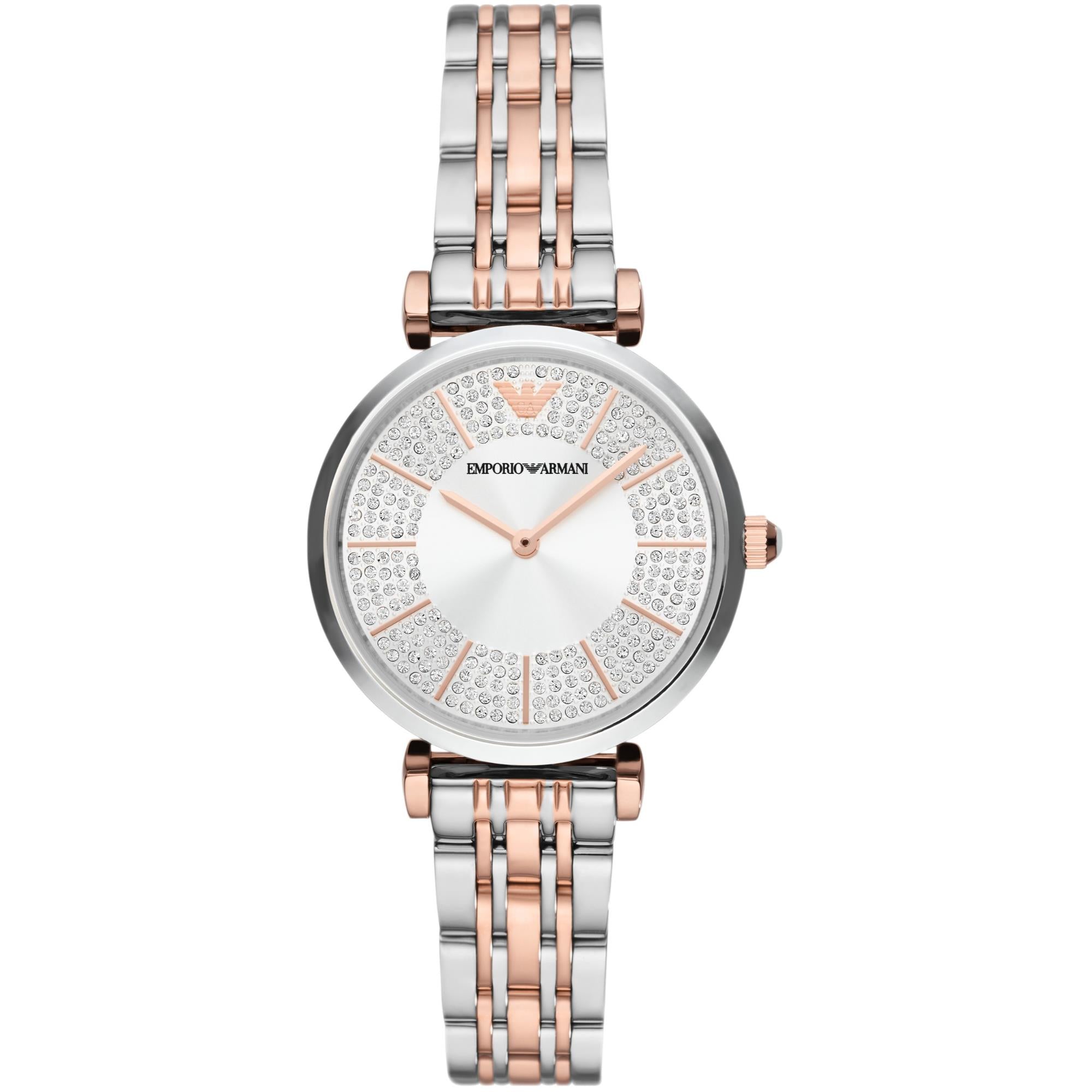 Emporio Armani Two-Tone Silver Dial Women's Watch AR11537