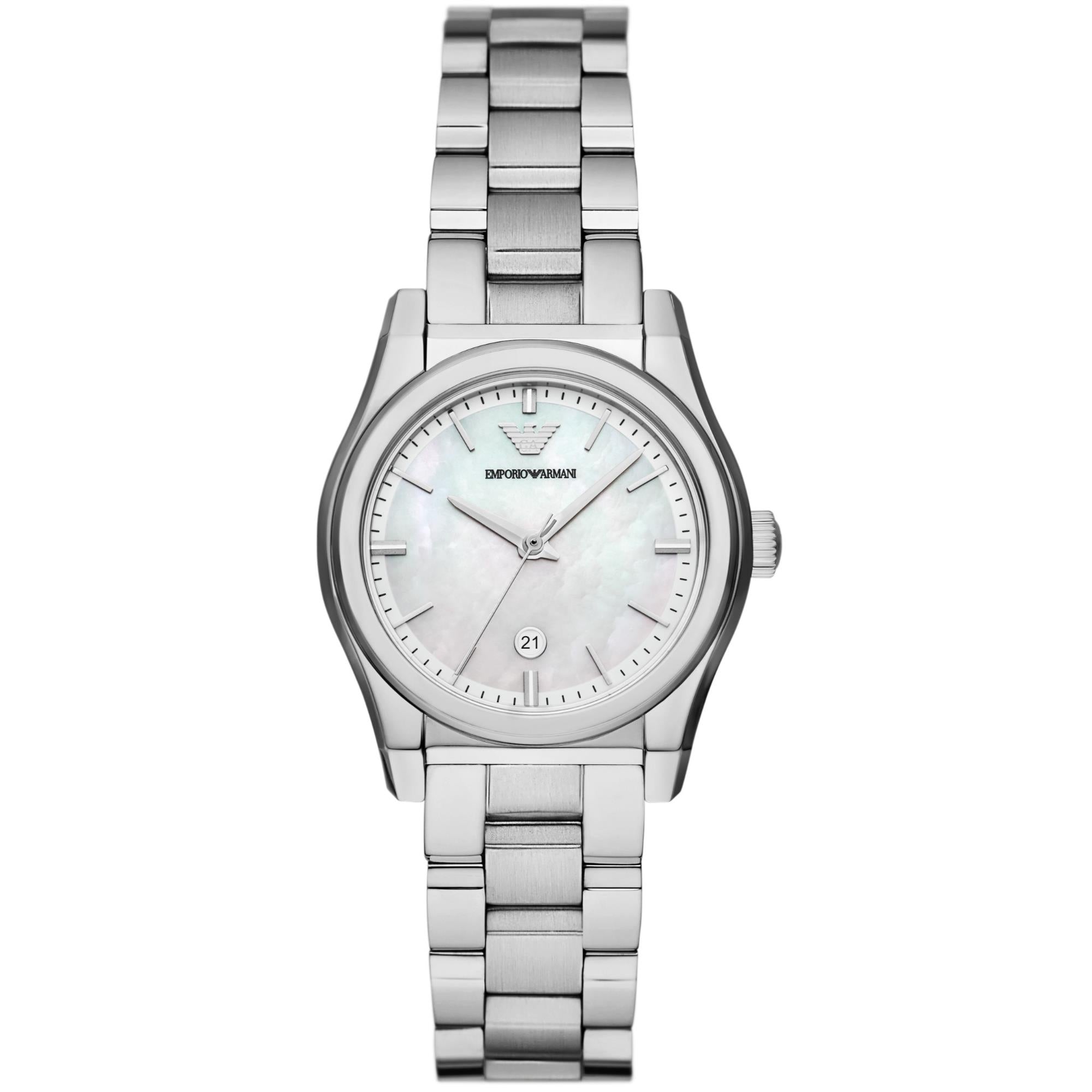 Emporio Armani Federica 32mm Perlmutt Zifferblatt Stahl Damen Quarz Uhr AR11557