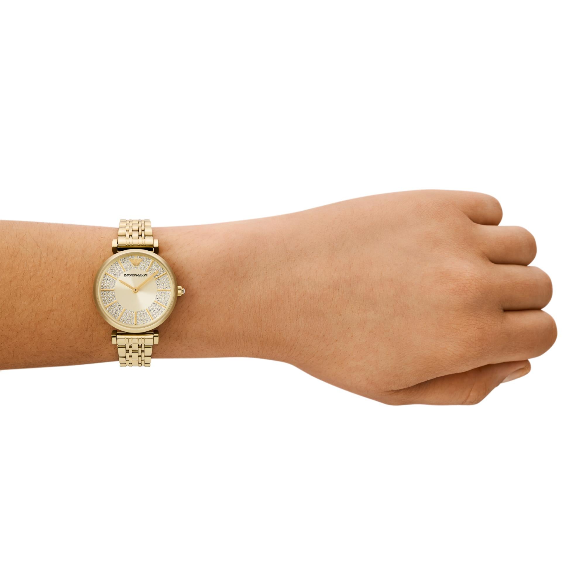 Emporio Armani Gianni T-BAR 32mm Cream Dial Ladies Quartz Watch AR11608