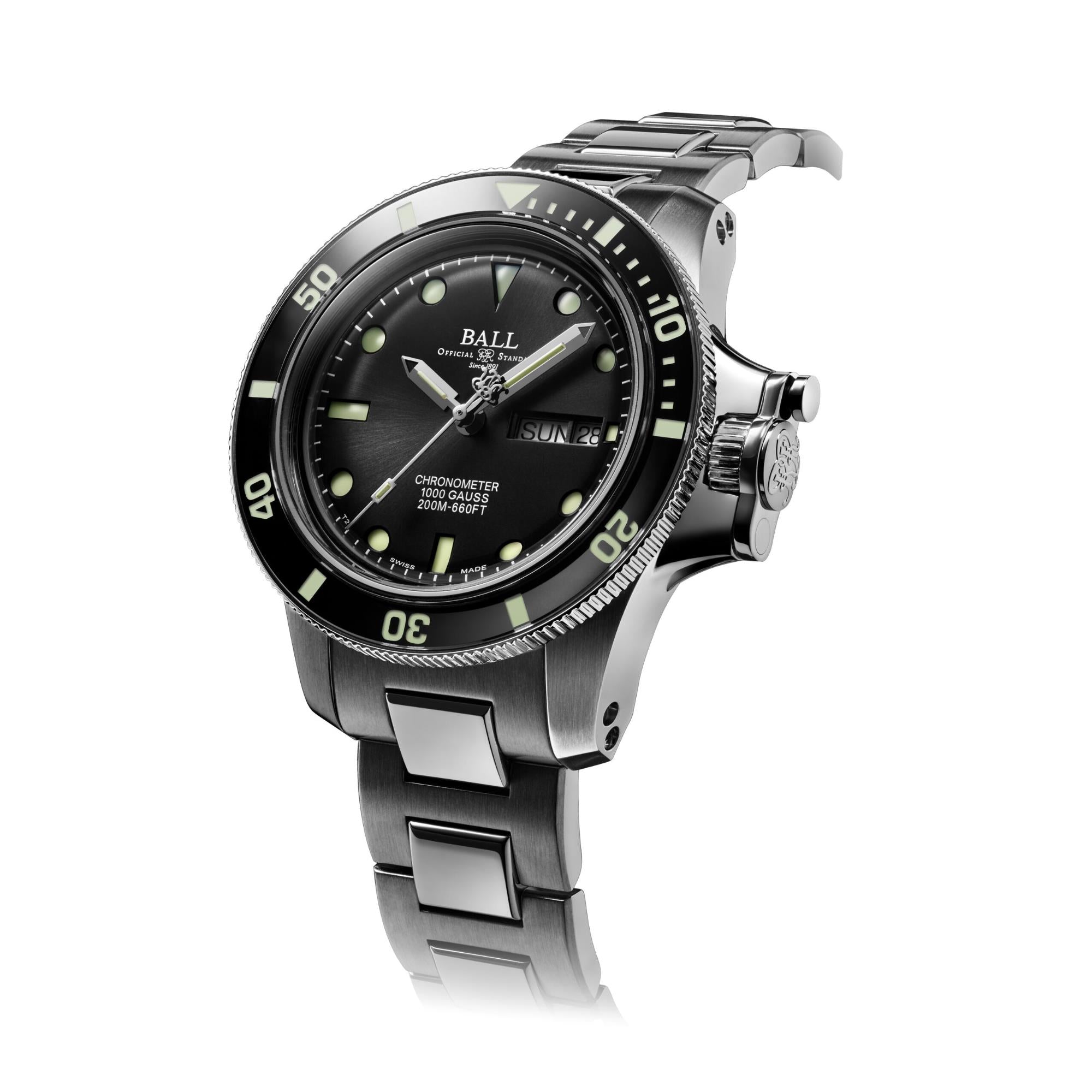 BALL Engineer Hydrocarbon Original Black Dial Stainless Steel Men’s Watch DM2118B-SCJ-BK - WatchNation