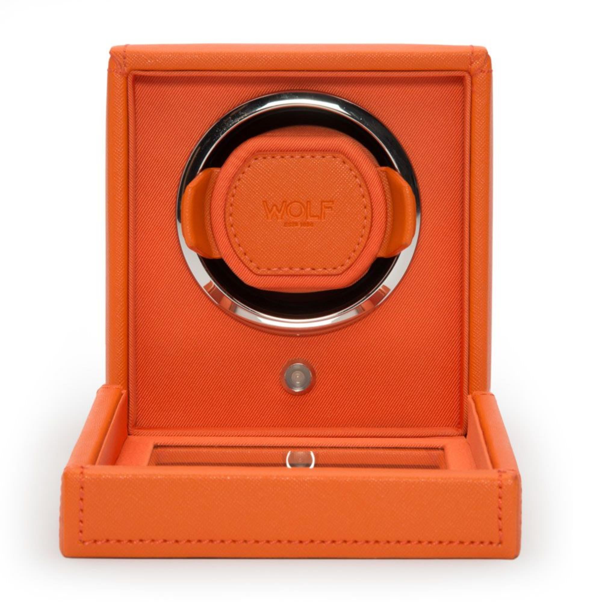 WOLF Cub Single Orange Watch Winder with Cover 461139