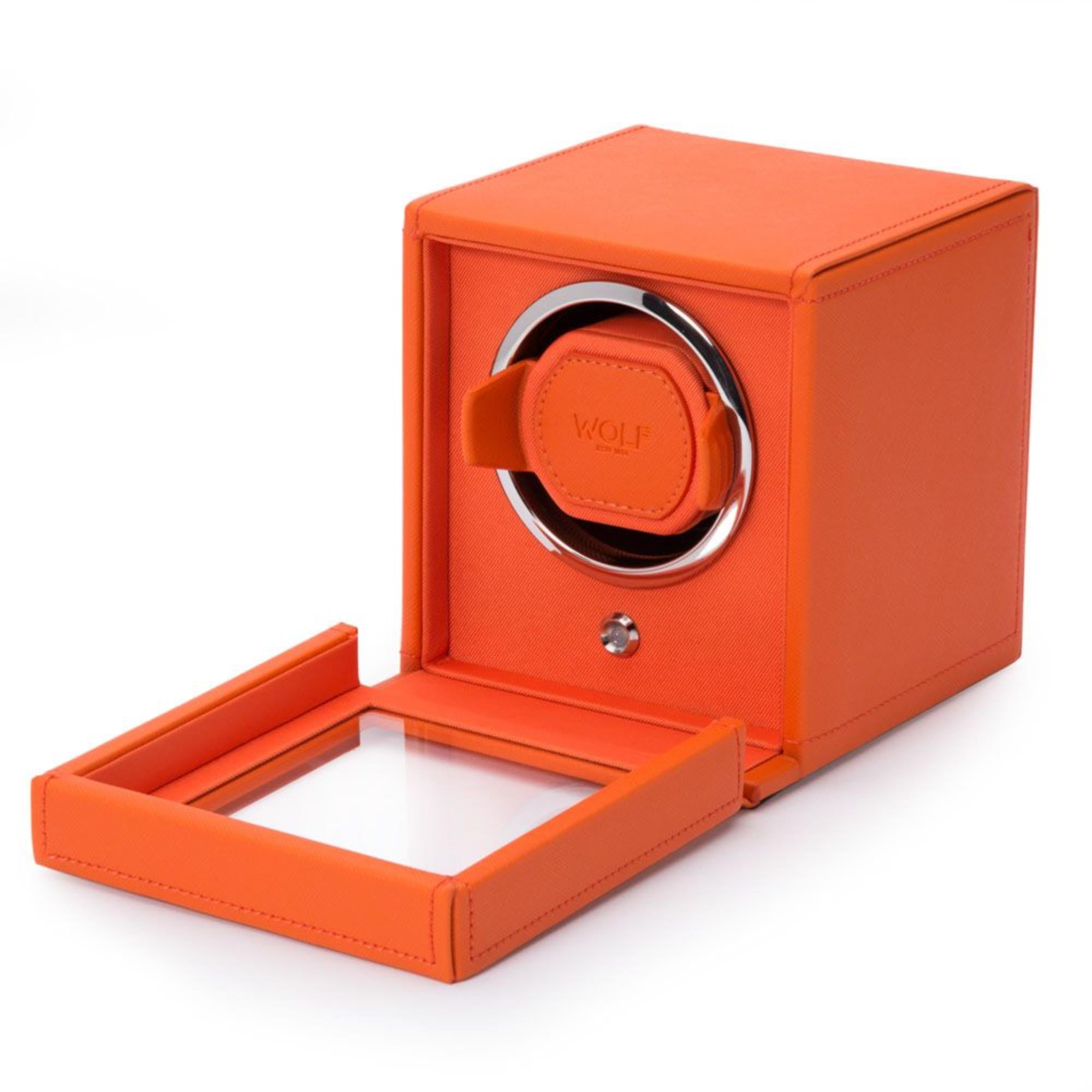WOLF Cub Single Orange Watch Winder with Cover 461139