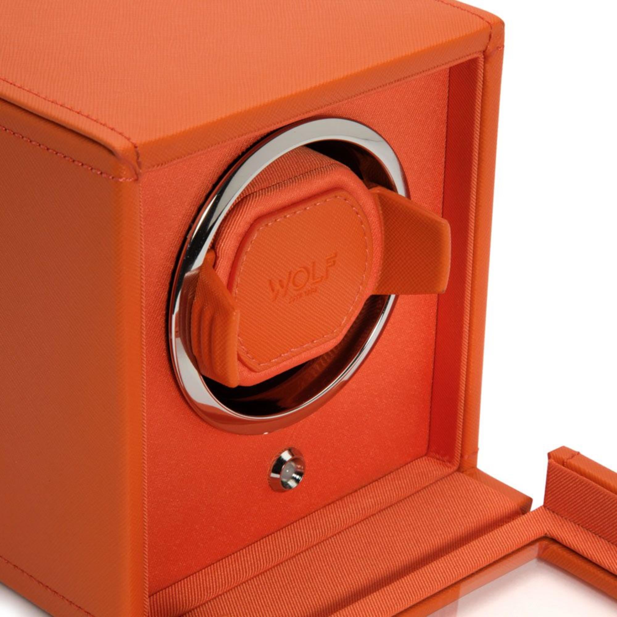 WOLF Cub Single Orange Watch Winder with Cover 461139