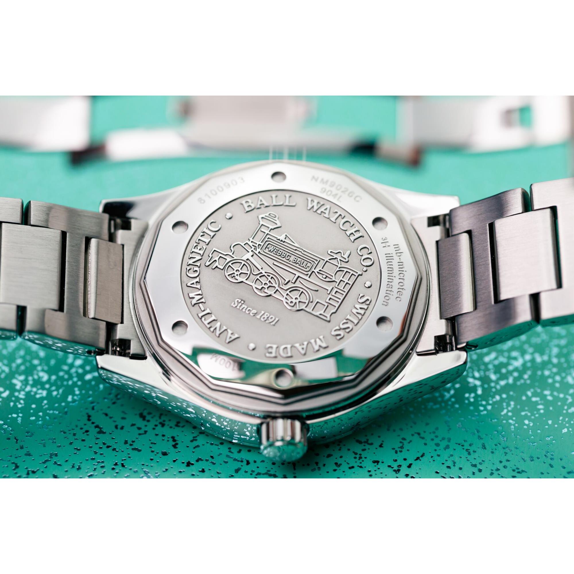 BALL Engineer III Marvelight Chronometer Eisblaues Zifferblatt Edelstahl Herren Uhr NM9026C-S6CJ-IBE