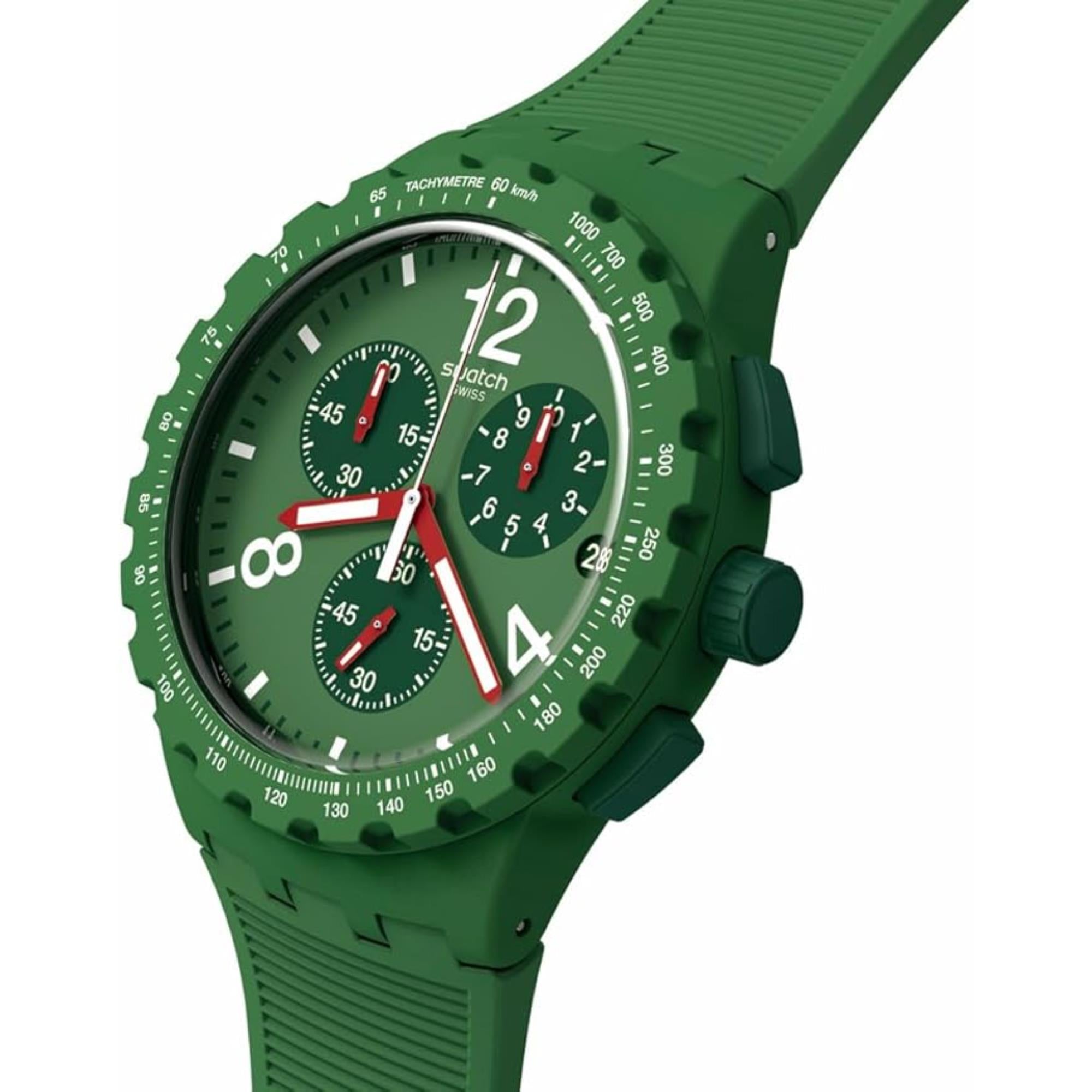 Swatch Primarily Grüner Chronograph Herrenarmbanduhr SUSG407