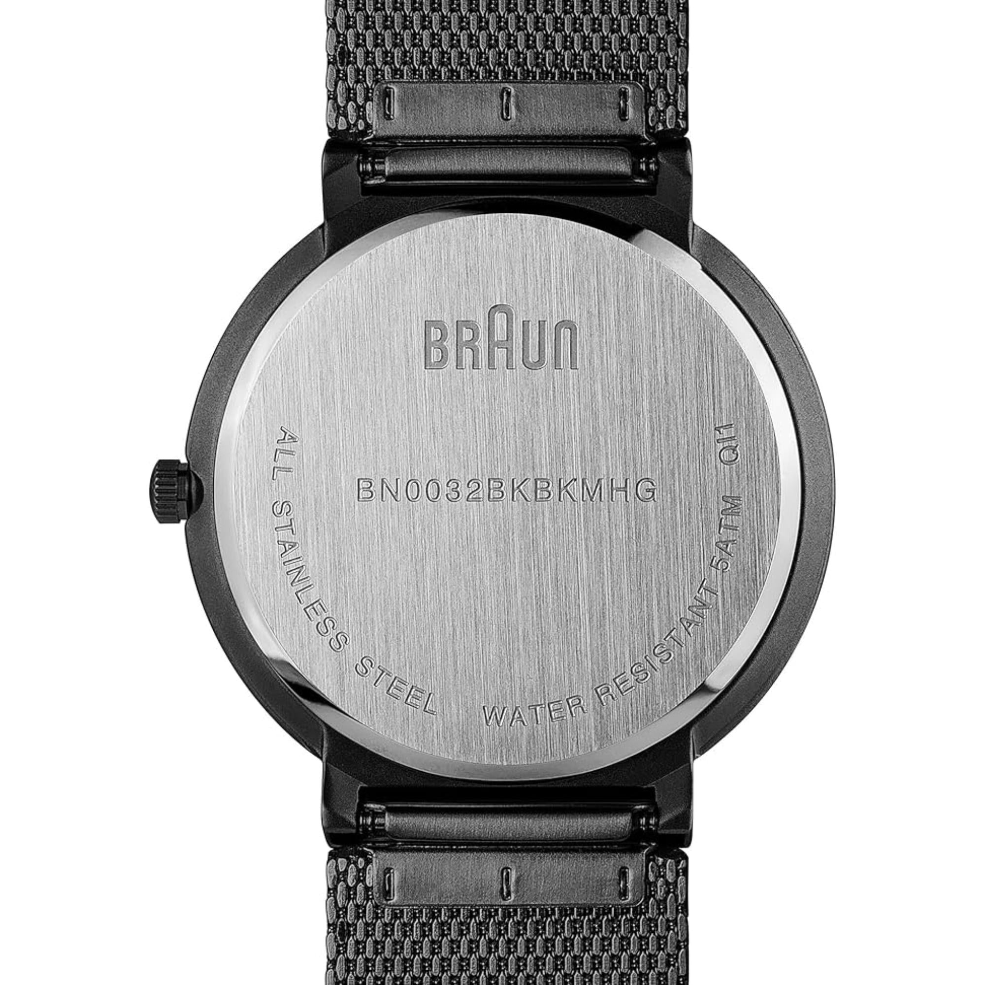 Braun Classic Schwarzes Zifferblatt Herrenarmbanduhr BN0032BKBKMHG