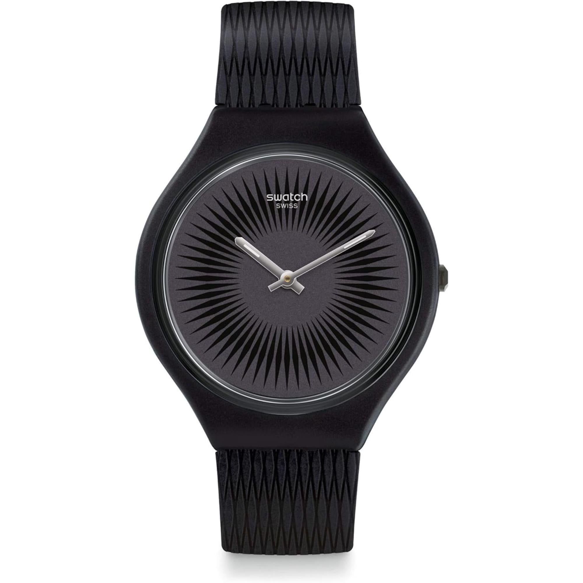 Swatch Skinella Grey Dial Silicone Strap Watch SVOB104