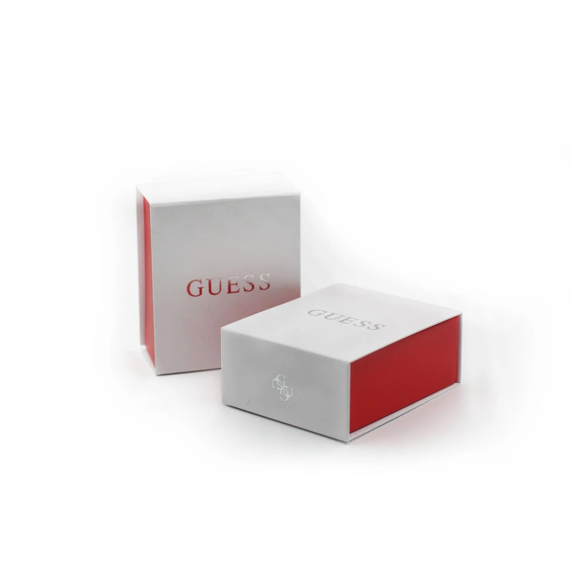 Guess Damen Perfekte Illusion Rhodium-beschichtete 4G Kristall Mini-Hoop Ohrringe UBE03373RH