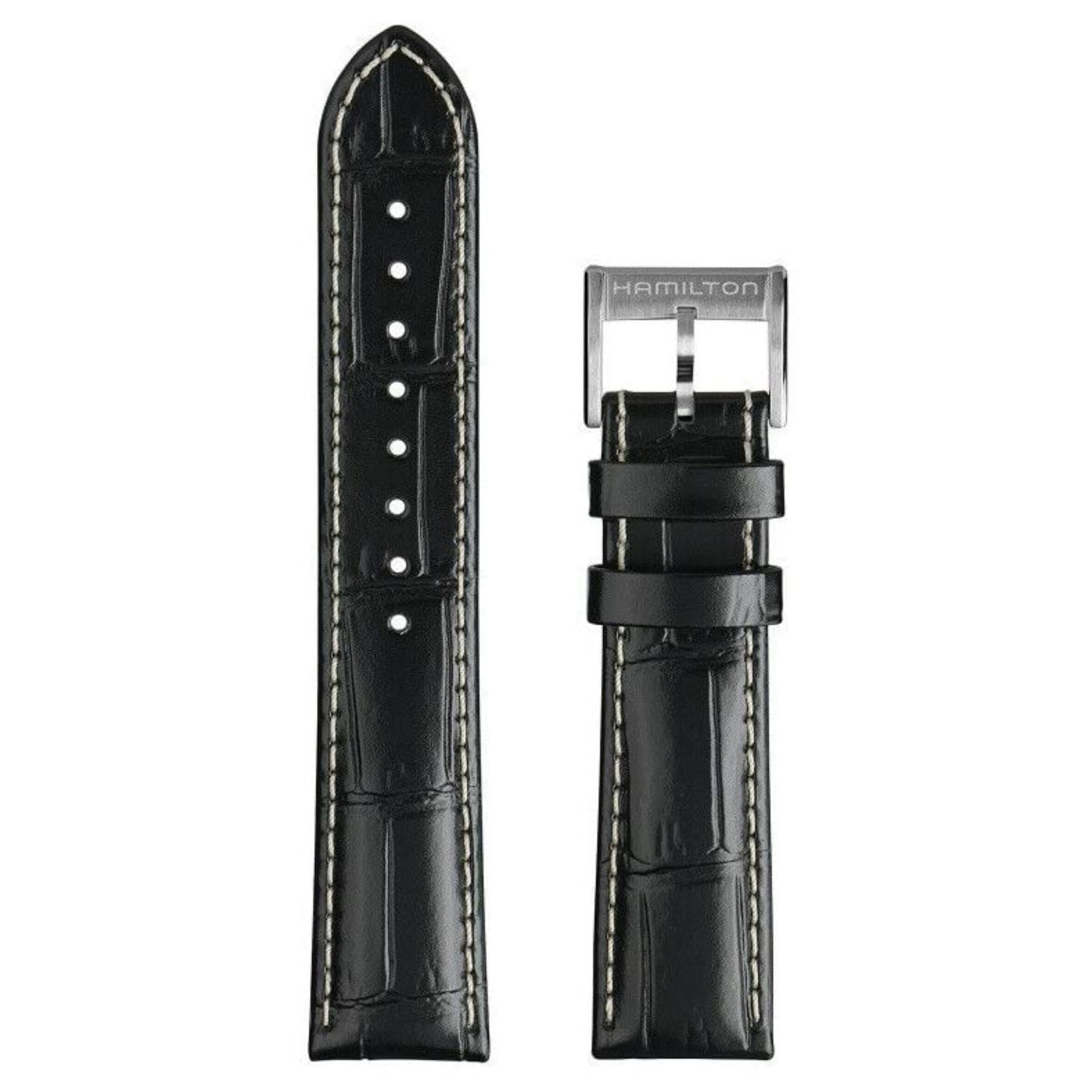 Hamilton Khaki Field Murph Black Leather Watch Strap H690000143