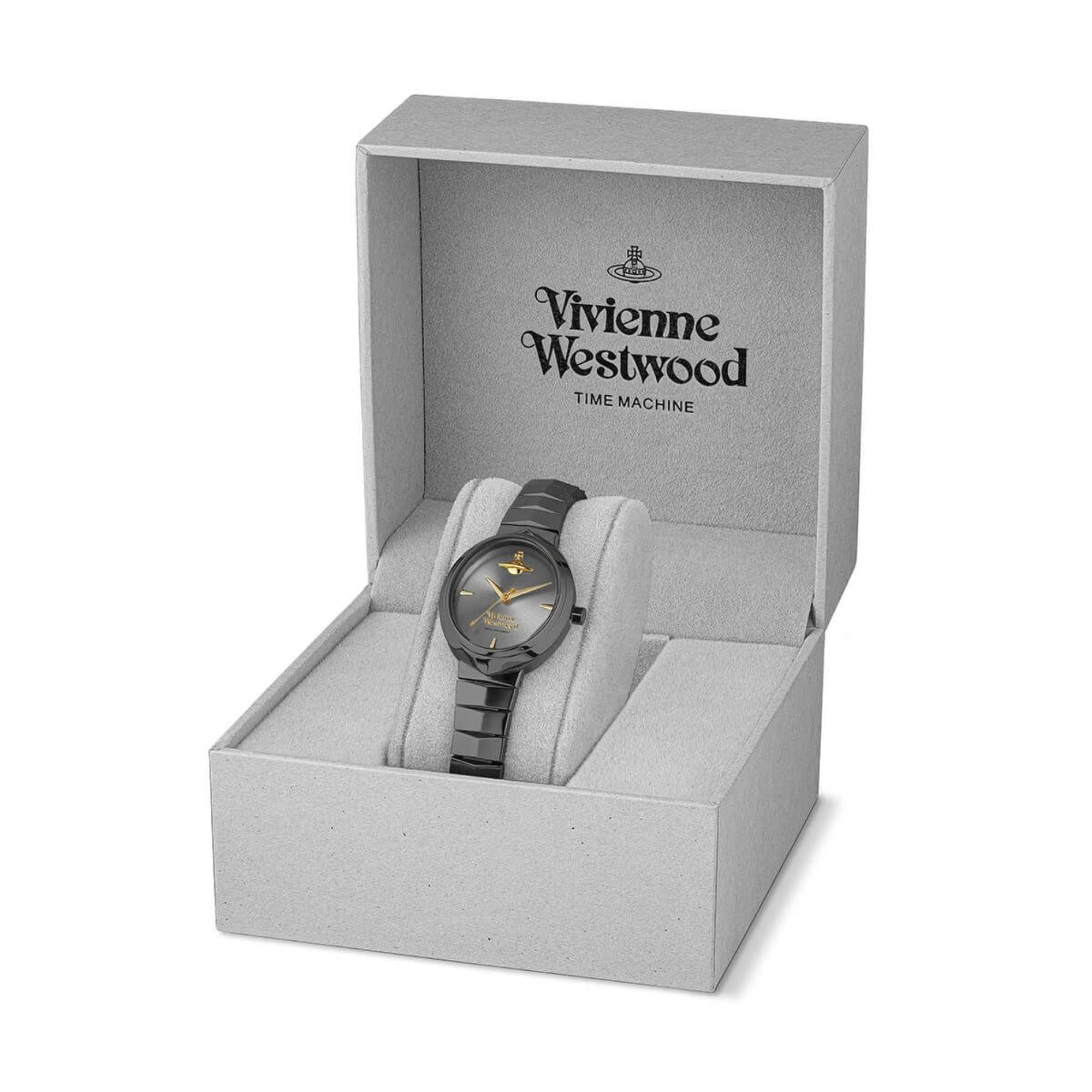 Vivienne Westwood Armour Graues Zifferblatt Gunmetal Armband Damen Uhr VV314GYGY