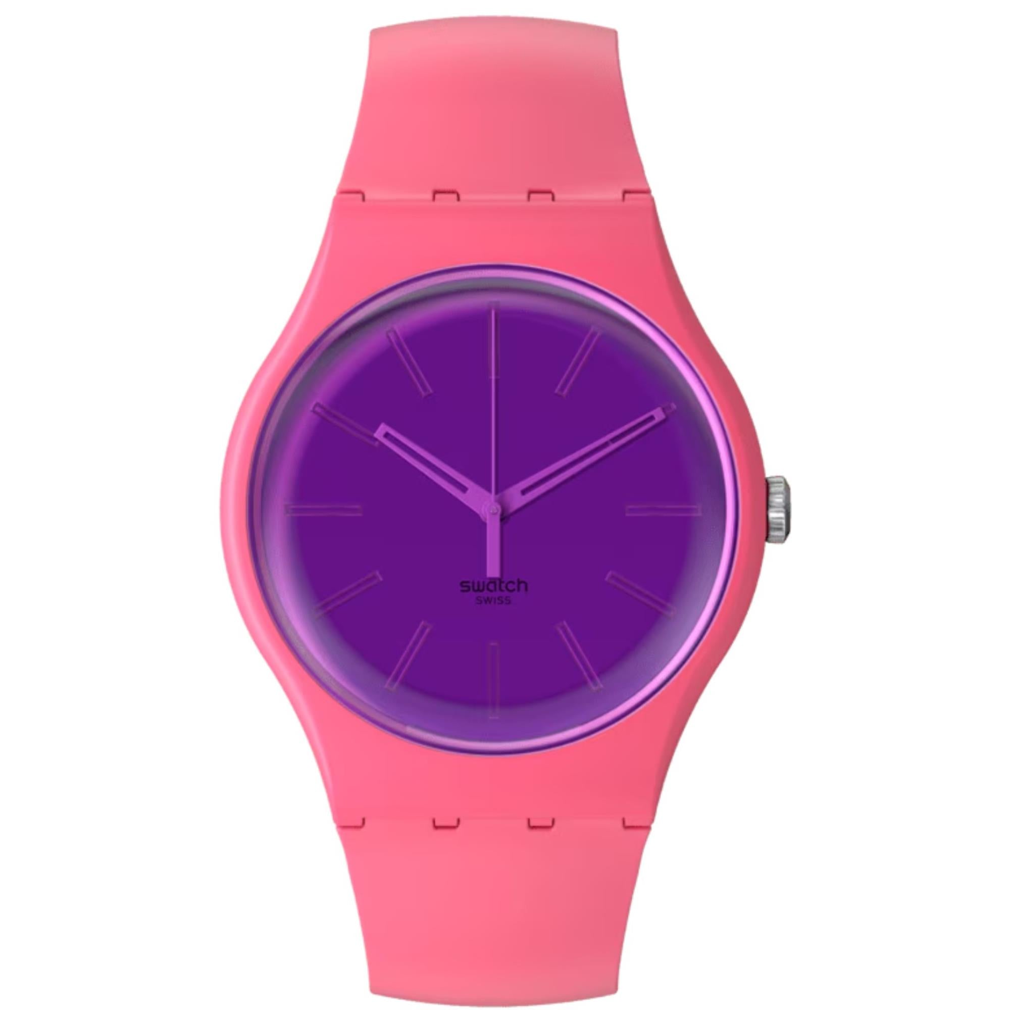 Swatch Berry Harmonious Purple Dial Silicone Watch SO29P102