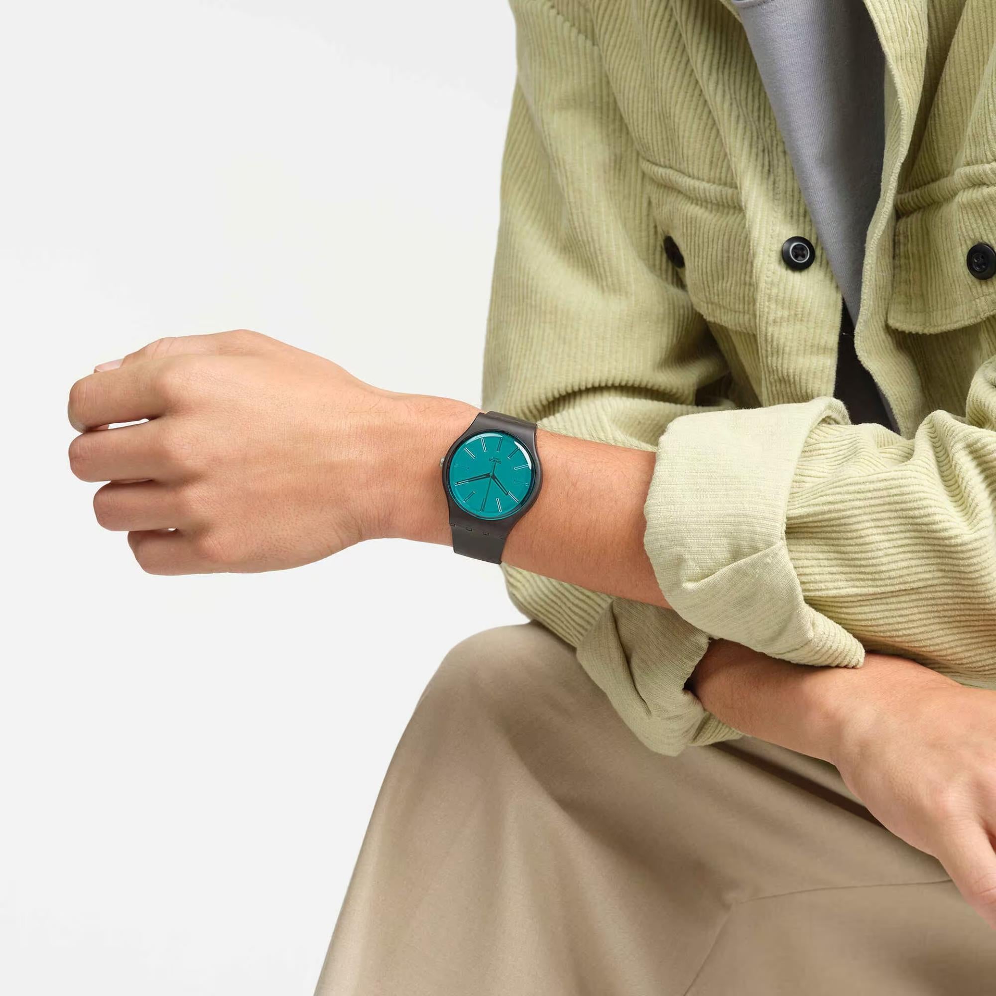 Swatch Dark Duality Blue Dial Bio-sourced Watch SO29C100