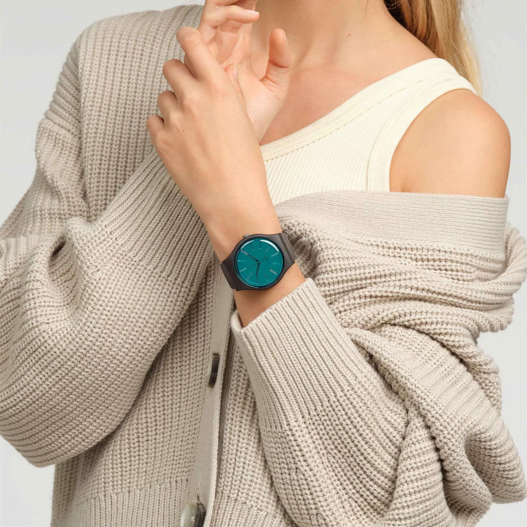 Swatch Dark Duality Blue Dial Bio-sourced Watch SO29C100
