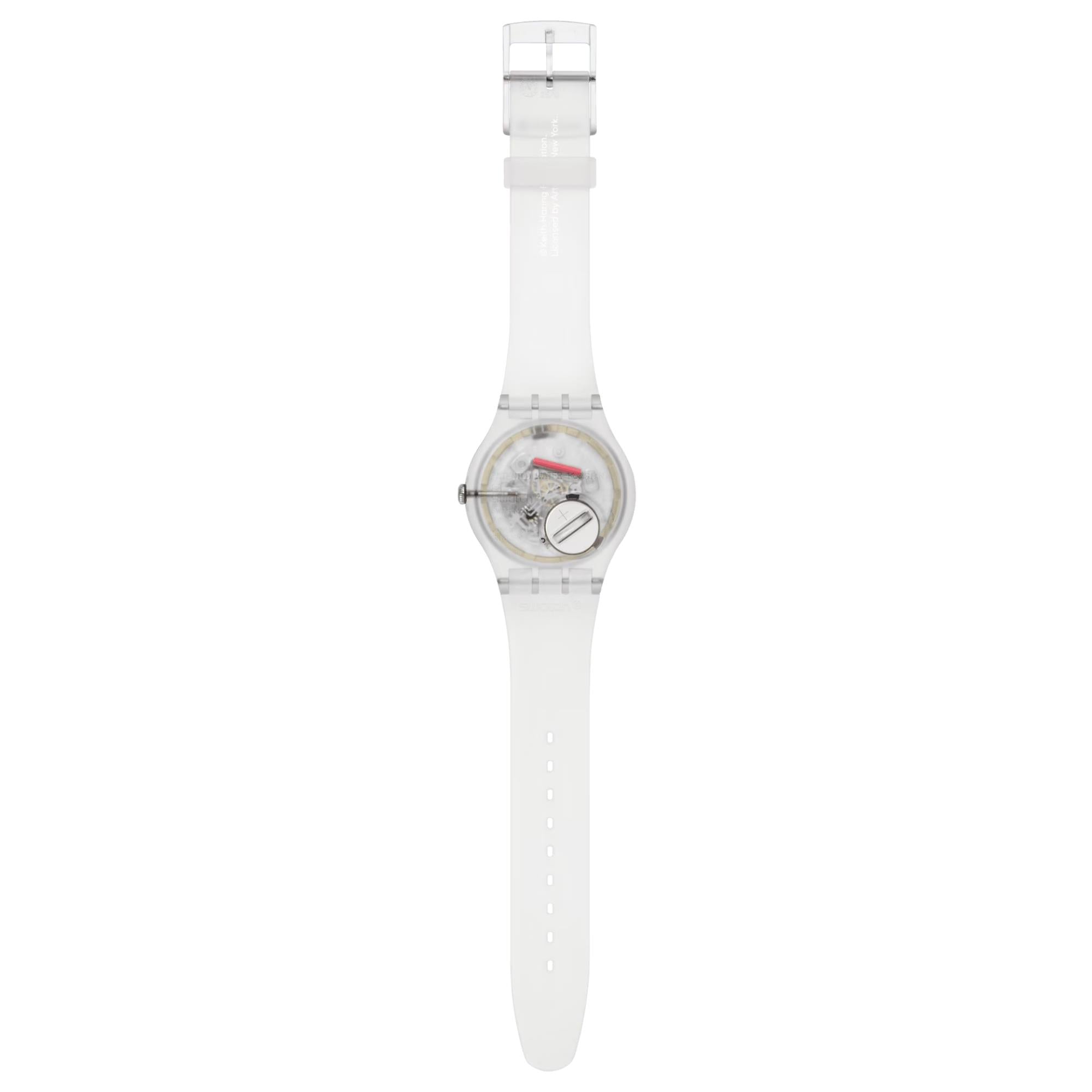 Swatch From The Archive Pay! Beiges Zifferblatt Silikon Armband Uhr SO29Z146-5300