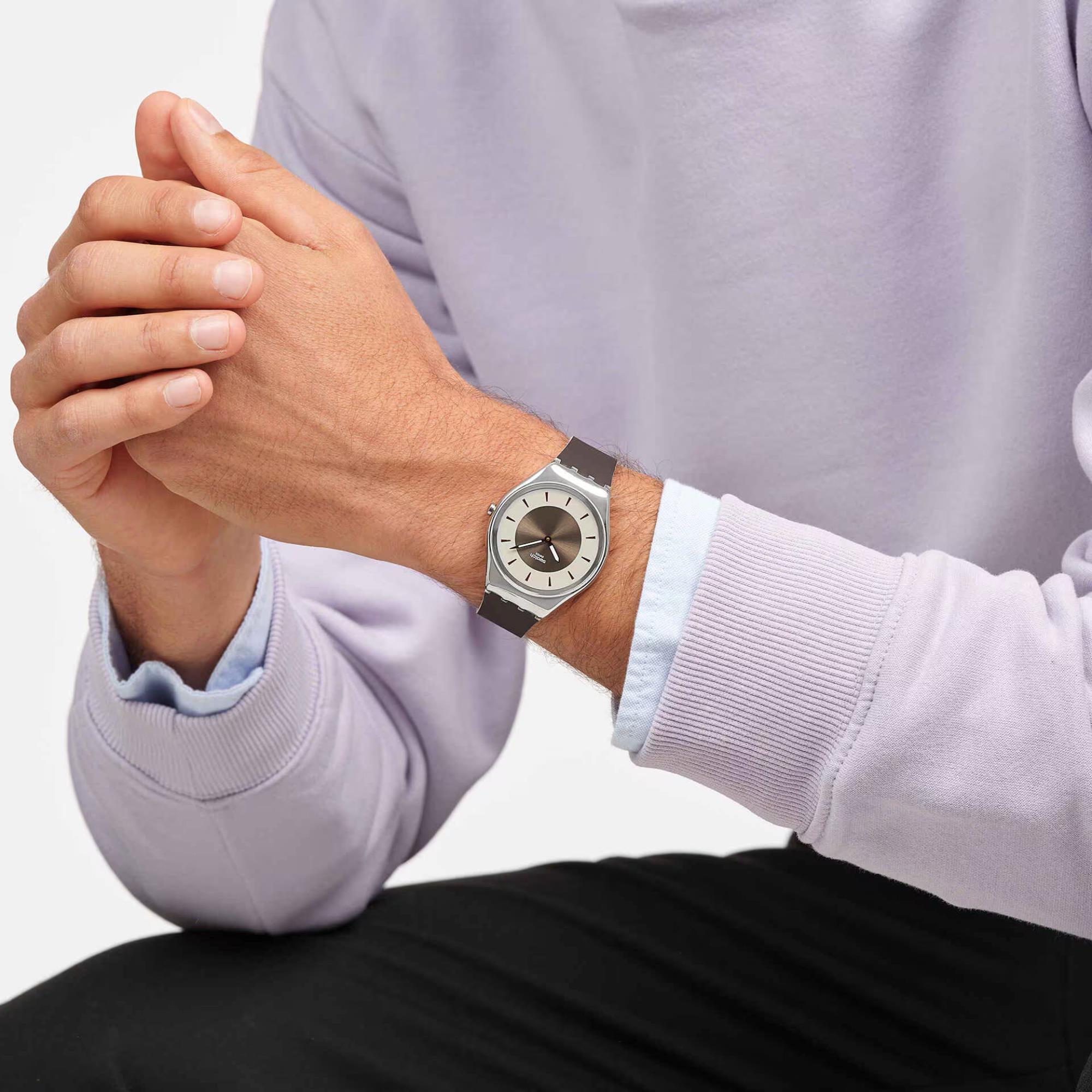 Swatch Hazel Delight Bronze Dial Silicone Watch SYXS158
