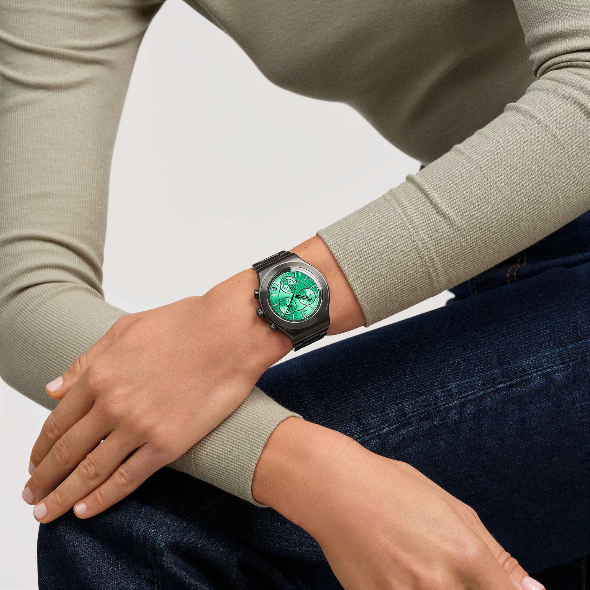 Swatch Obsessively Obsidian Green Dial Watch YVM407G