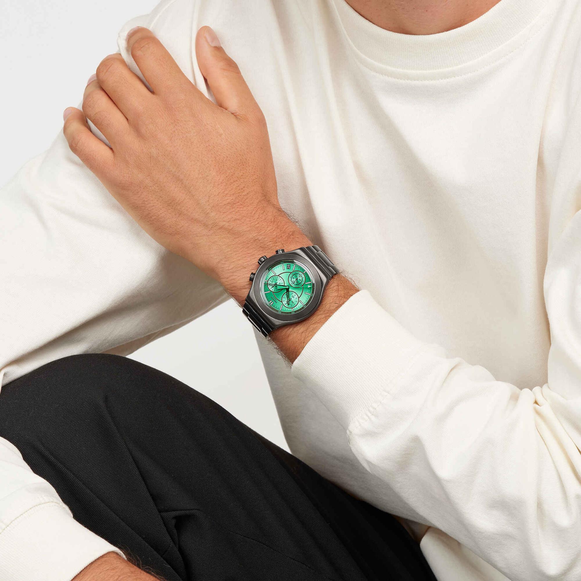 Swatch Obsessively Obsidian Green Dial Watch YVM407G