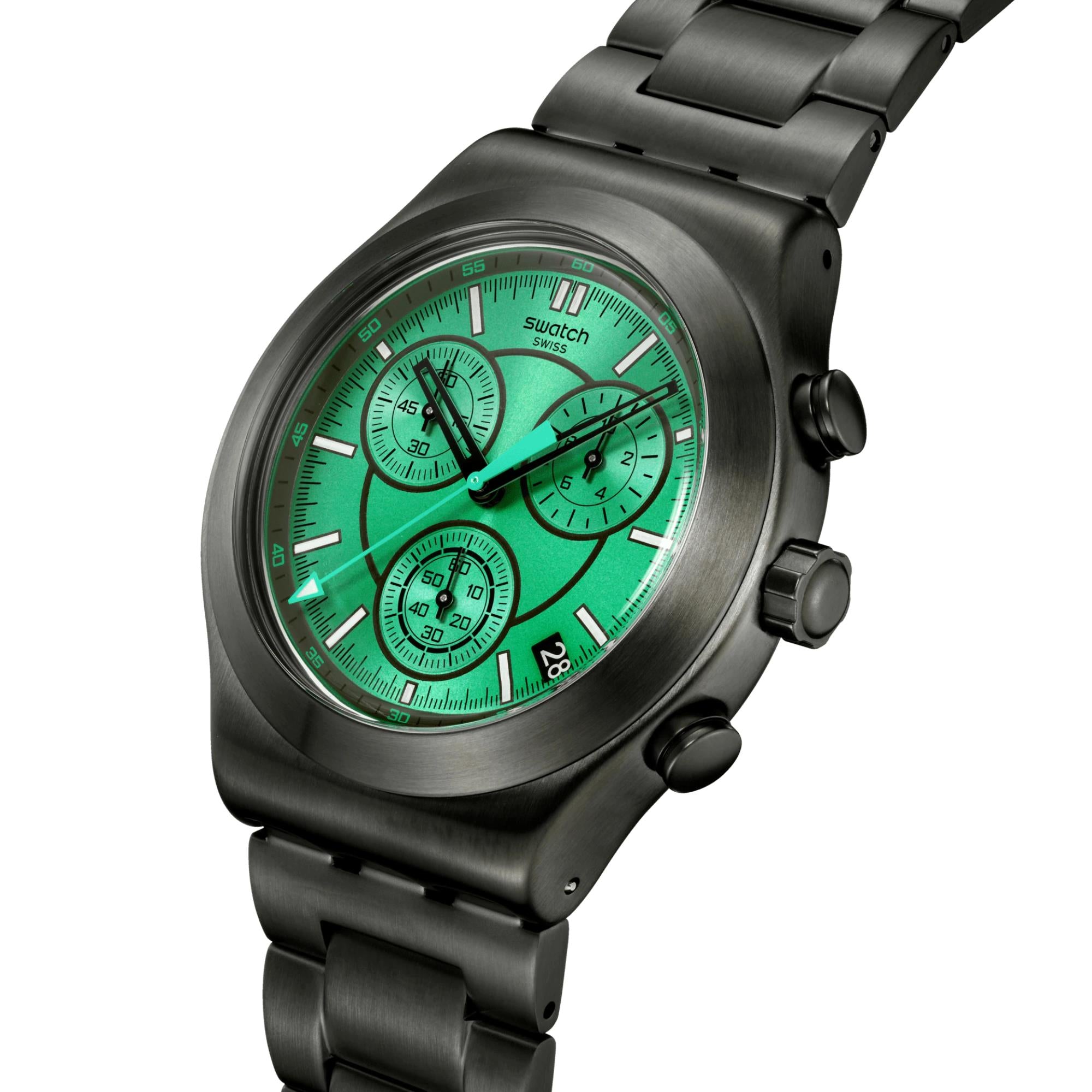 Swatch Obsessively Obsidian Green Dial Watch YVM407G