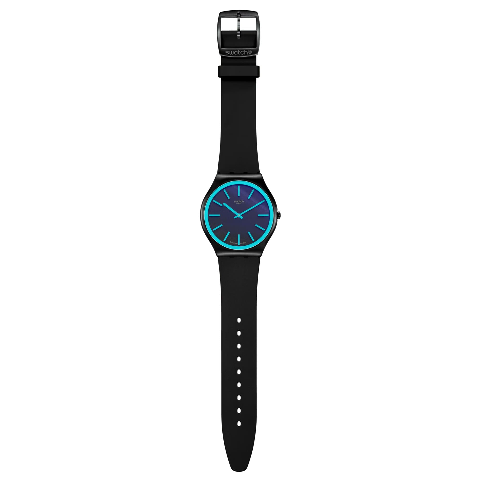 Swatch Obsidian Shimmer Blaues Zifferblatt Uhr SS07B111
