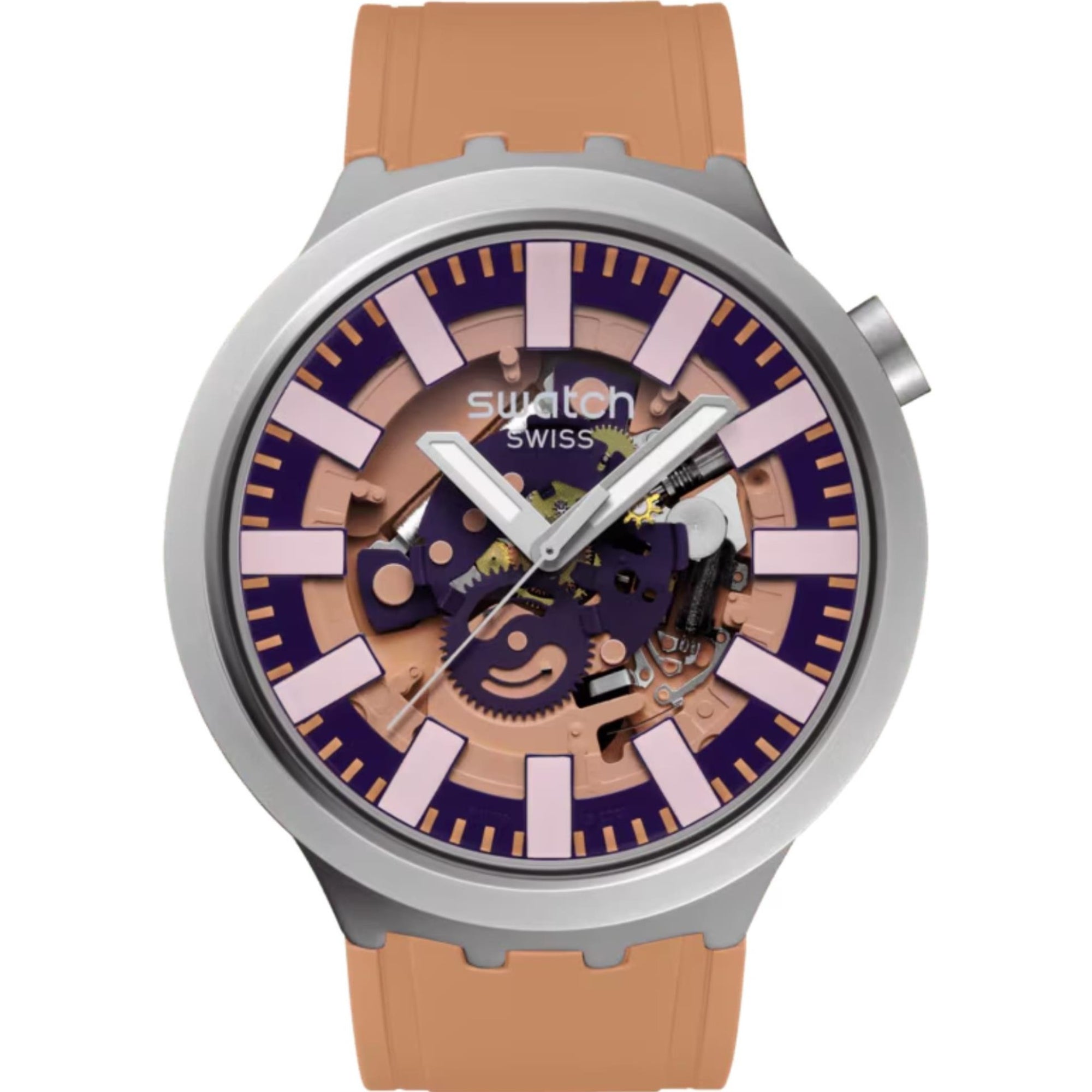 Swatch Terracotta Tide Pinkes Zifferblatt Uhr SB07S119