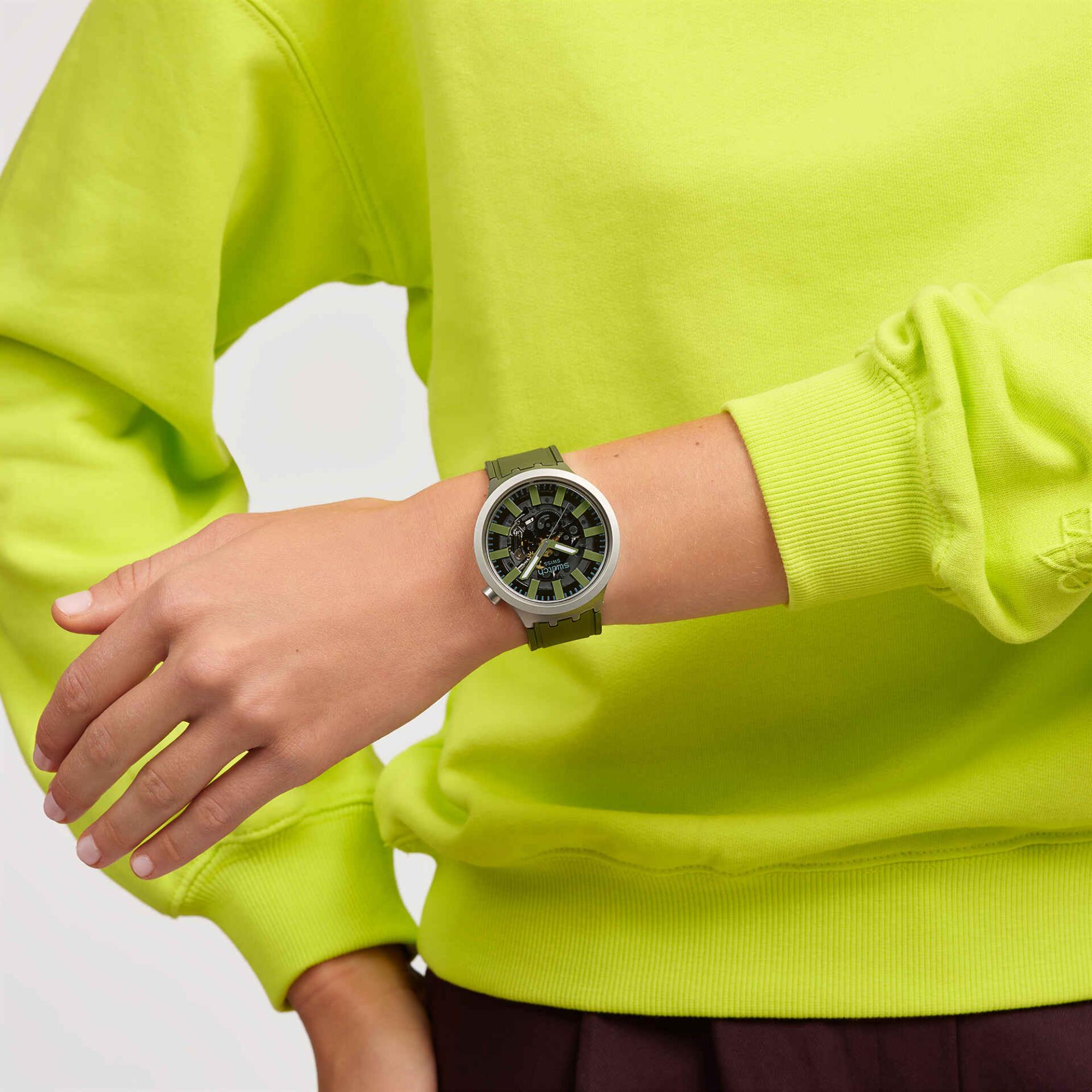 Swatch Thru The Underbrush Green Dial Watch SB07S118