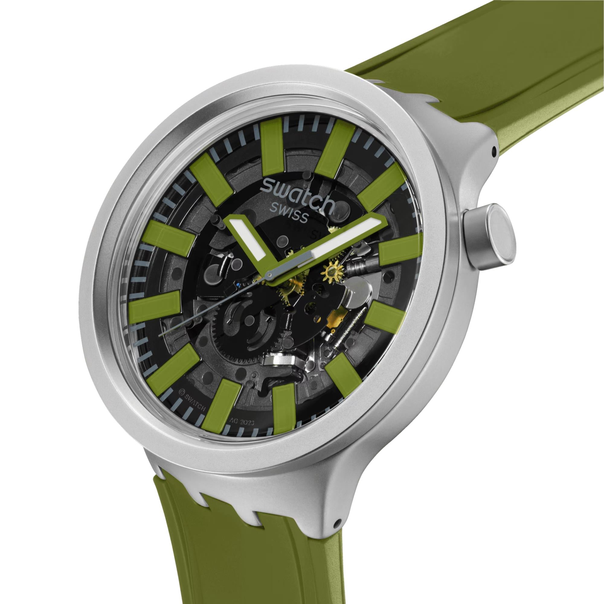 Swatch Thru The Underbrush Green Dial Watch SB07S118