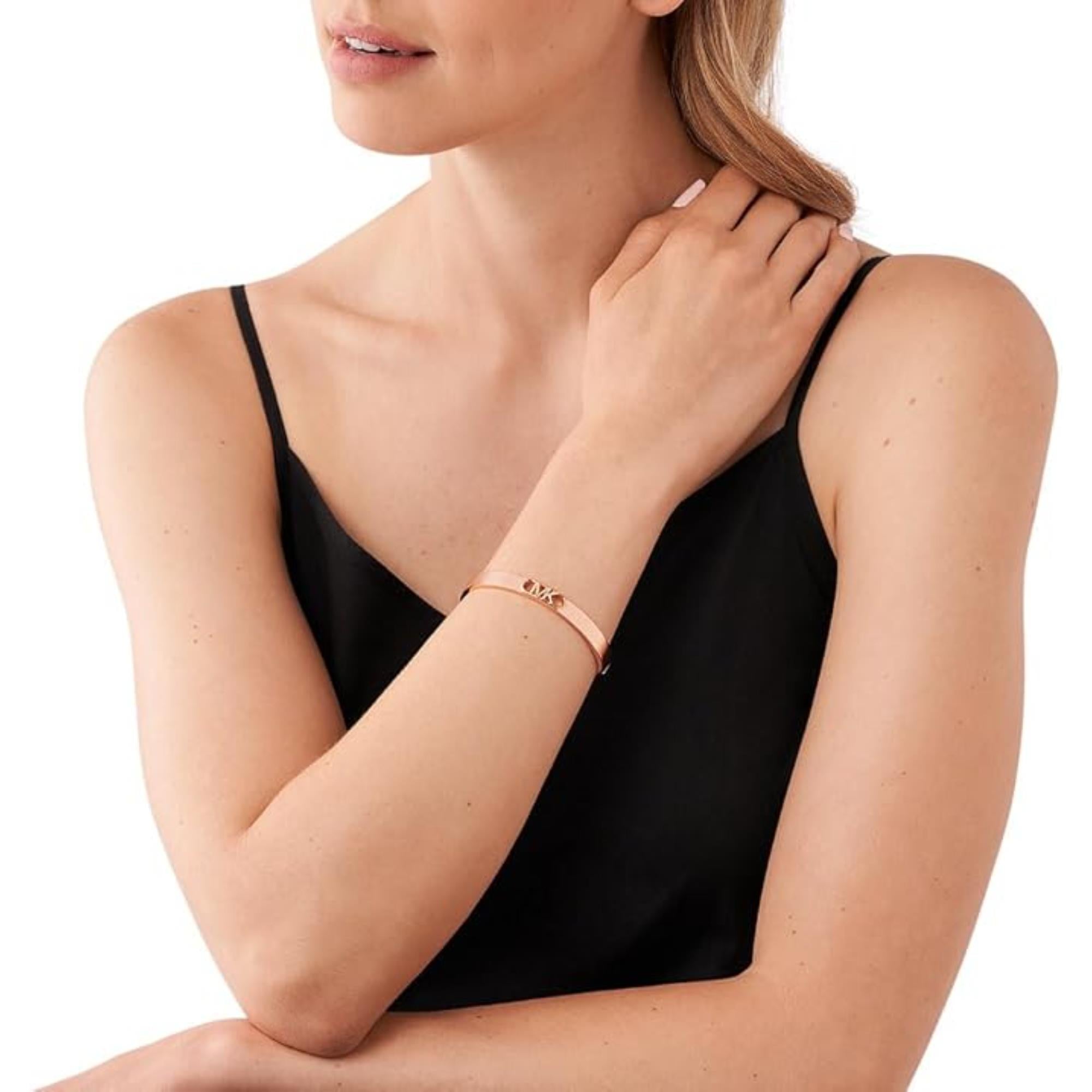 Michael Kors 14K Rose Gold-Plated Empire Link Bangle Women's Bracelet  MKJ828700791