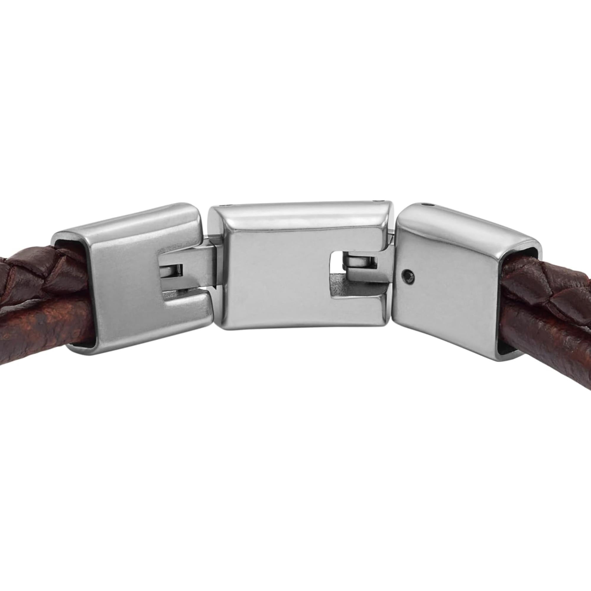 Fossil Brown Leather Multi-Strand Men's Bracelet JF04702040