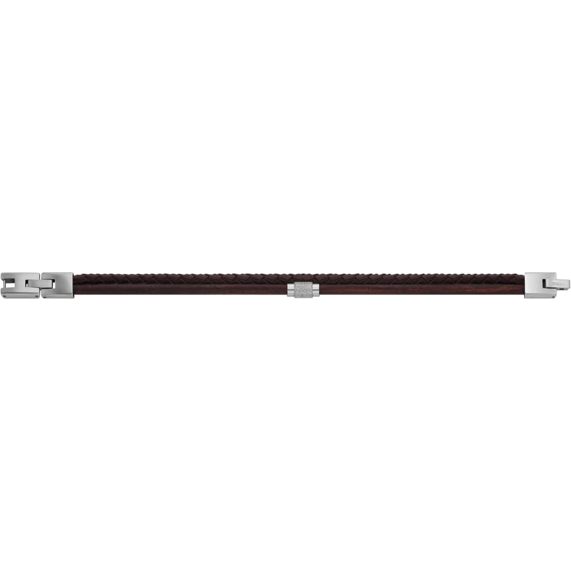 Fossil Brown Leather Multi-Strand Men's Bracelet JF04702040