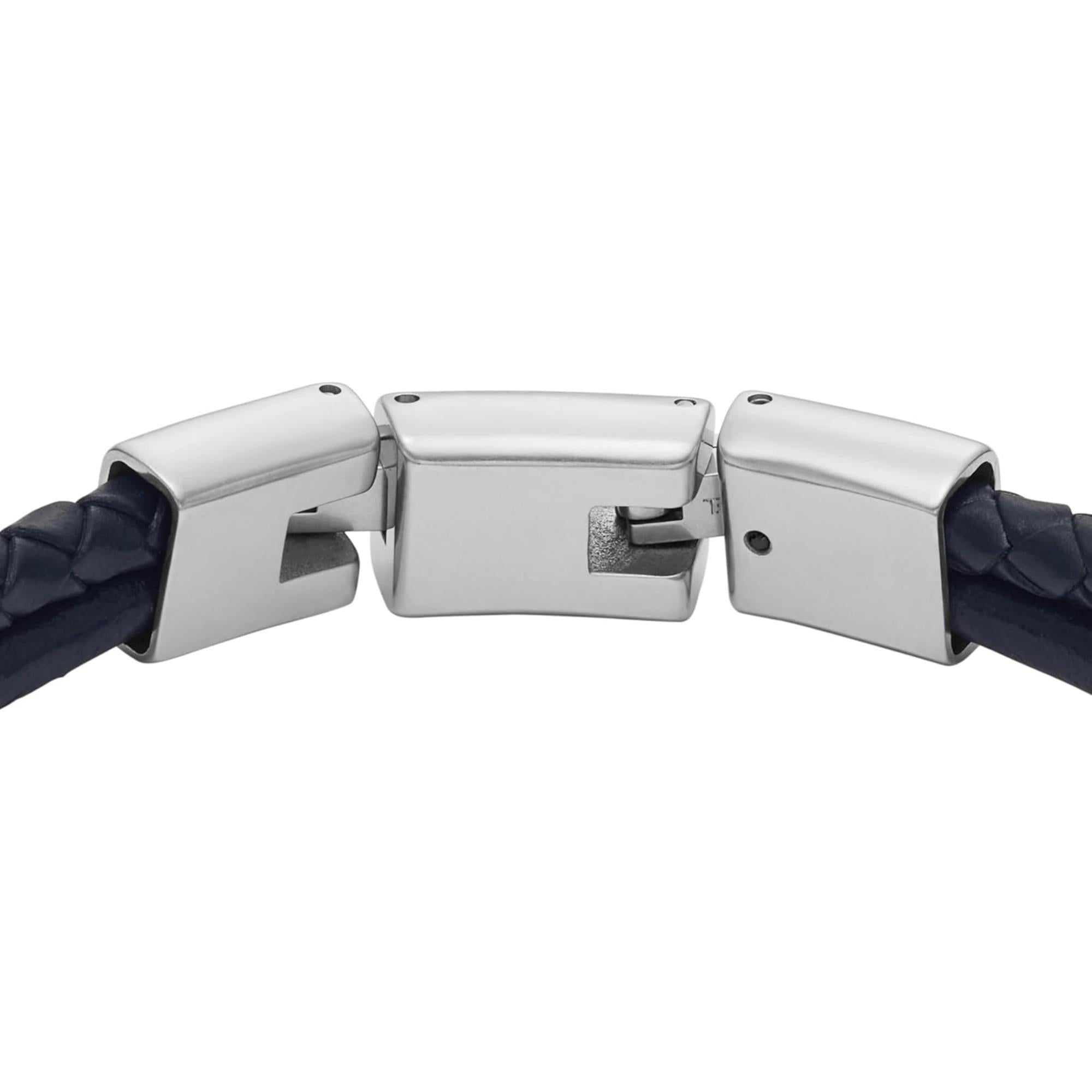 Fossil Navy Leather Multi-Strand Men's Bracelet JF04703998
