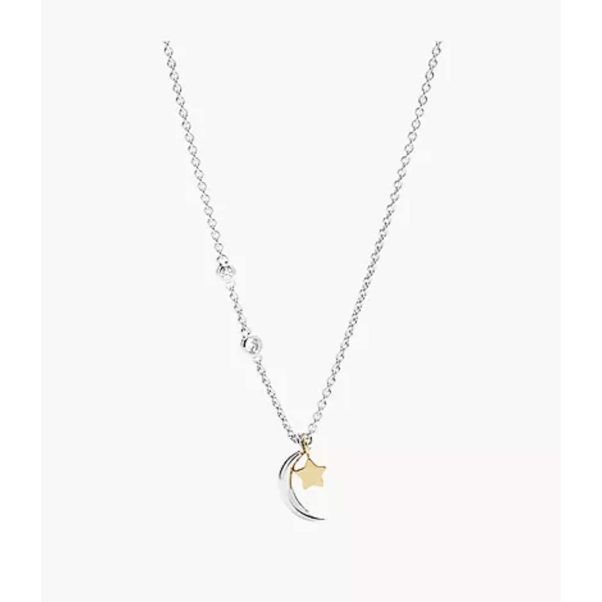 Fossil Sterling Silber Stern und Halbmond Halskette für Damen JFS00432998