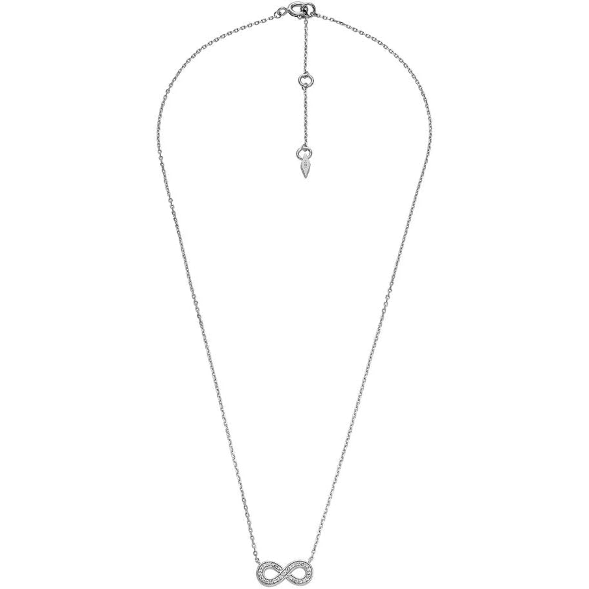 Fossil Infinity Silver Pendant Women's Necklace JFS00632040